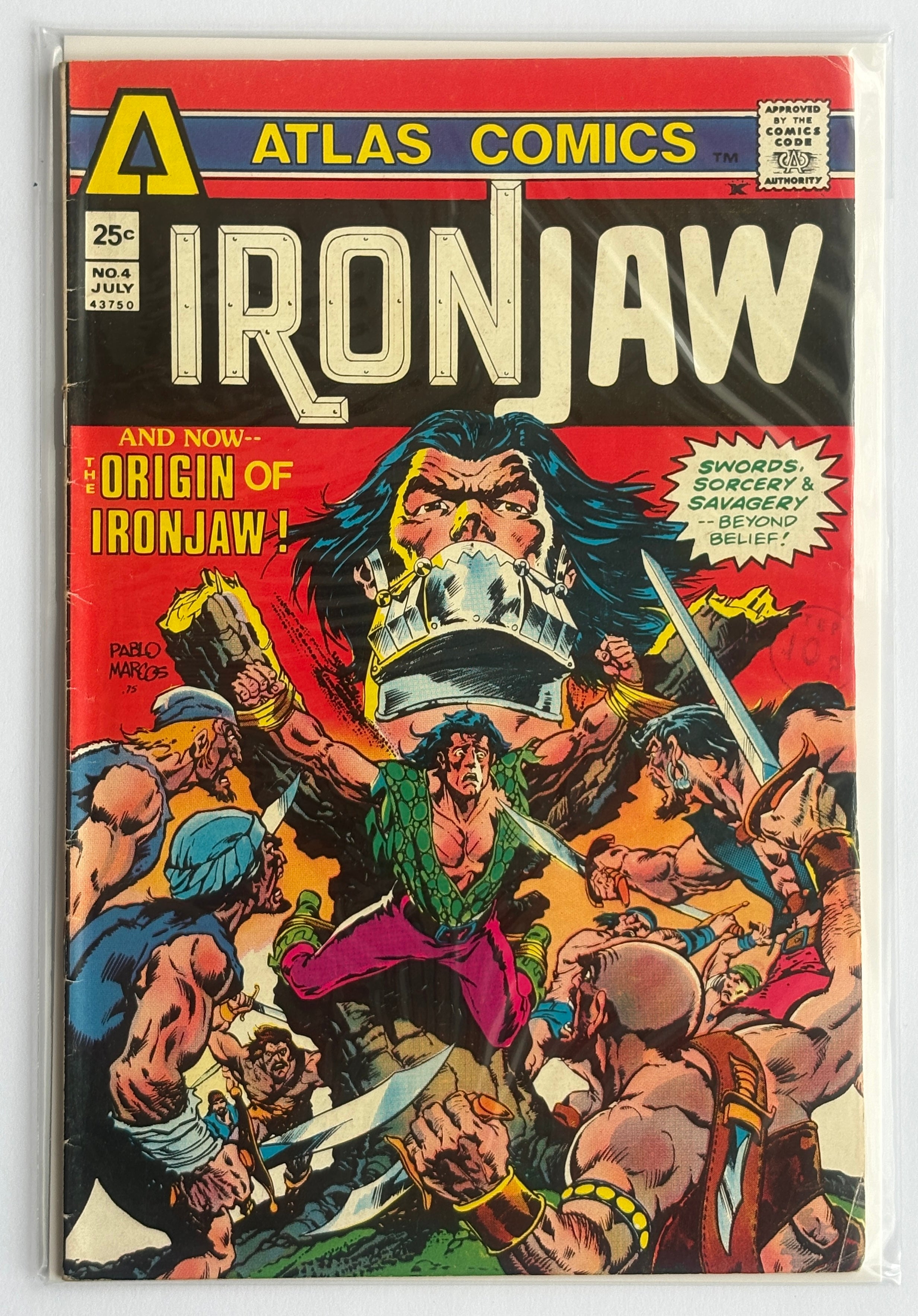 IRONJAW #4 - The Origin of Ironjaw - Atlas Comics - July 1975 FN- 5.5