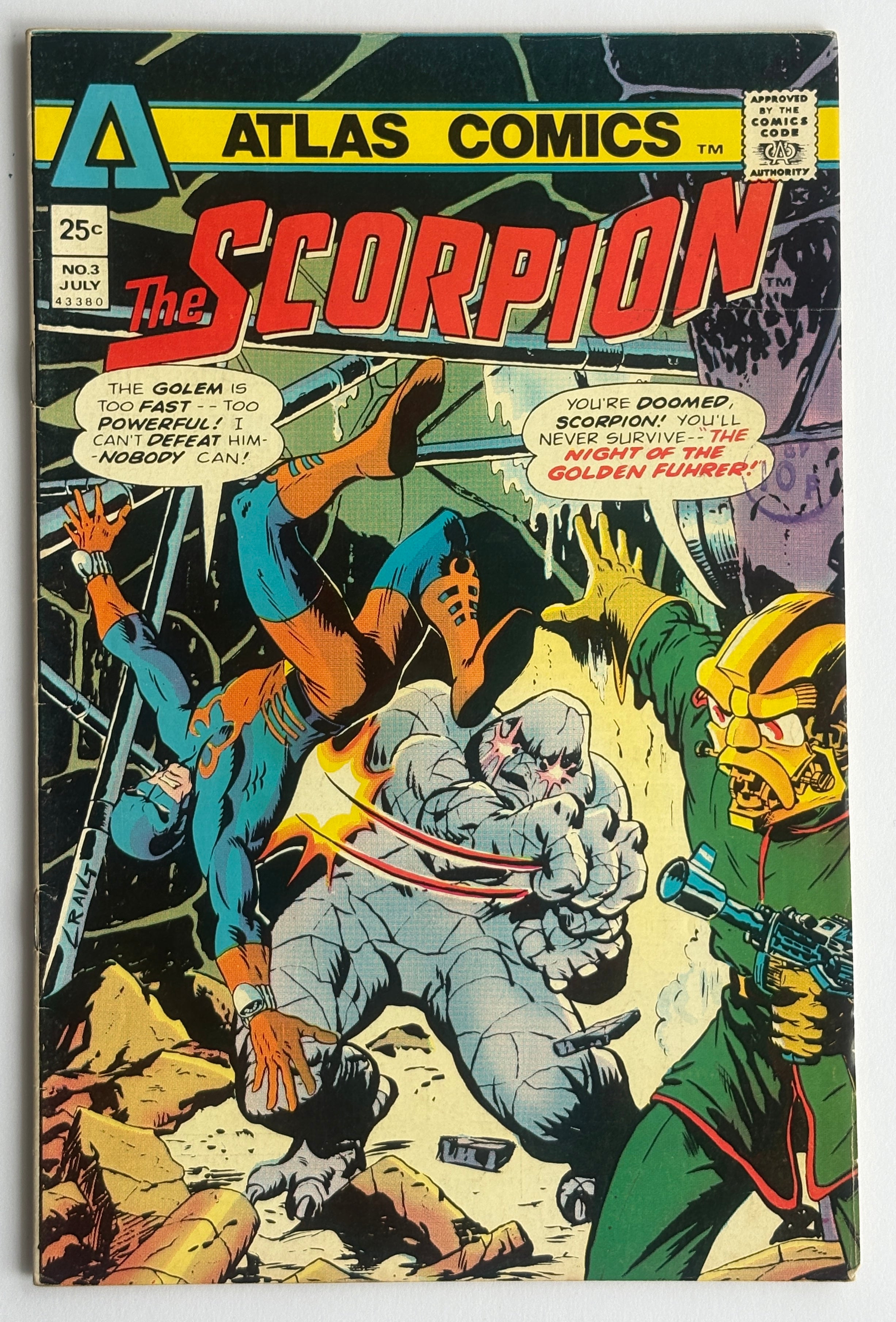 The Scorpion #3 - Night of the Golden Fuhrer! - Atlas Comics - July 1975 FN 6.0