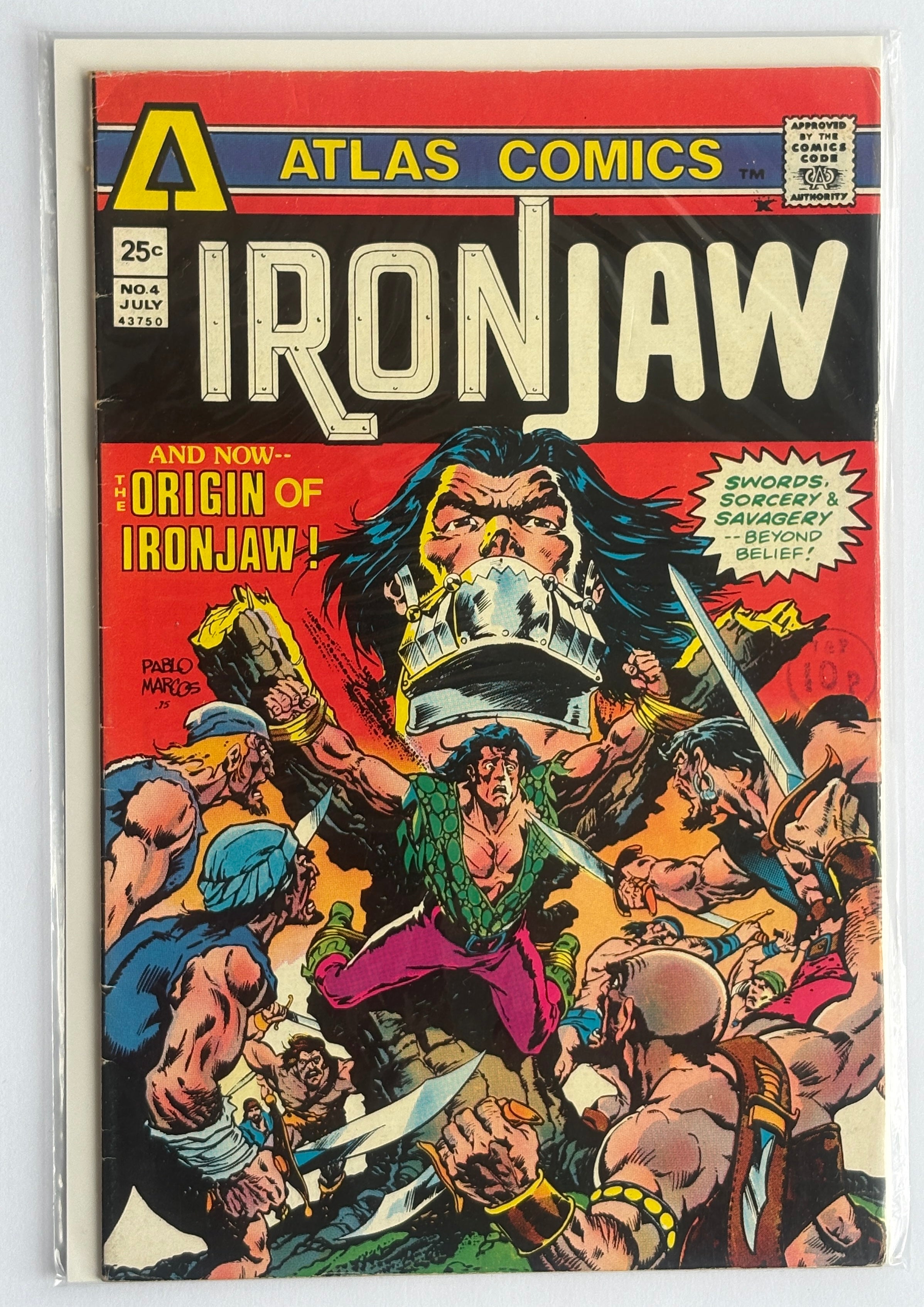 IRONJAW #4 - The Origin of Ironjaw - Atlas Comics - July 1975 FN 6.0