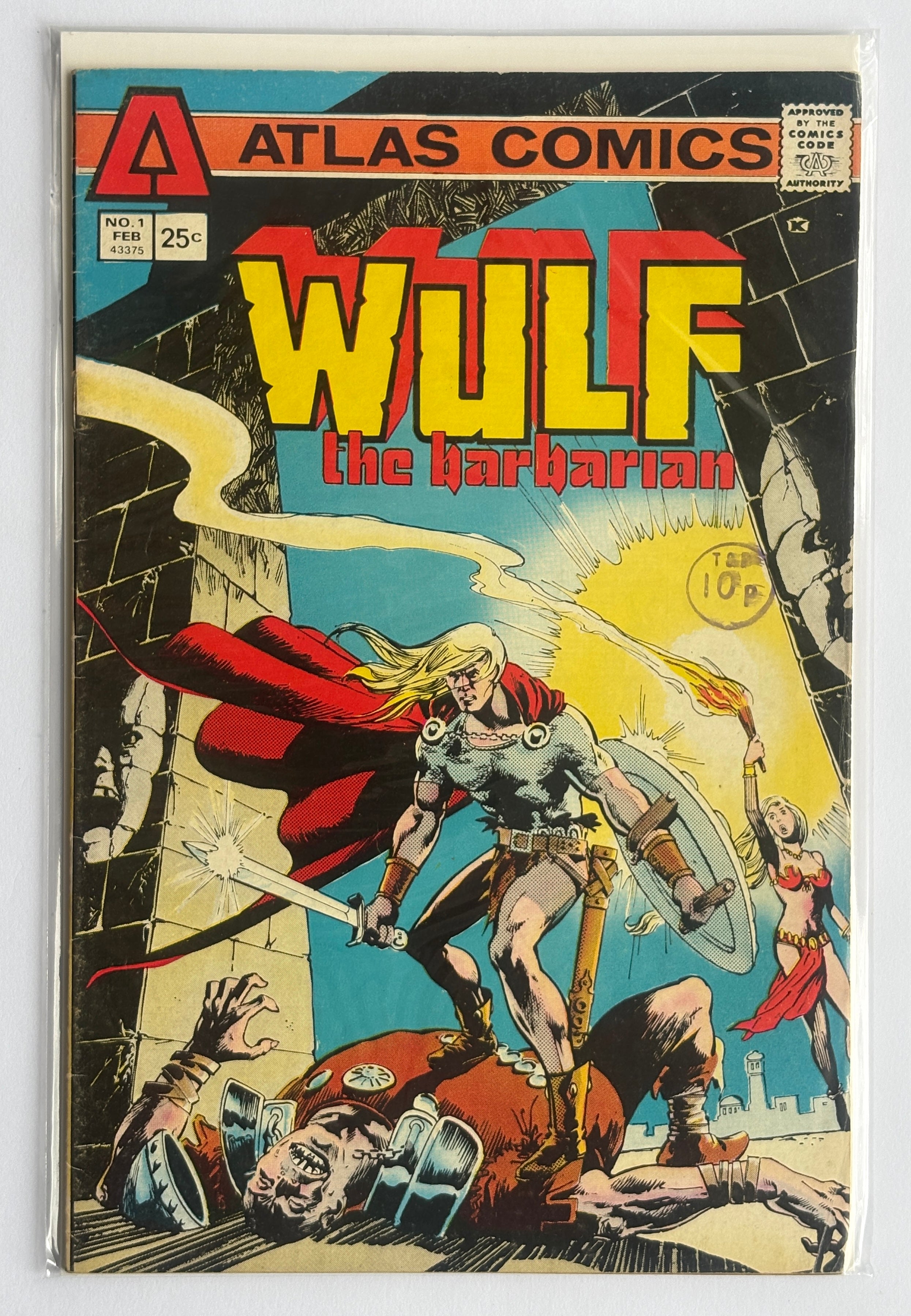 Wulf the Barbarian #1 - Atlas Comics - February 1975 FN- 5.5