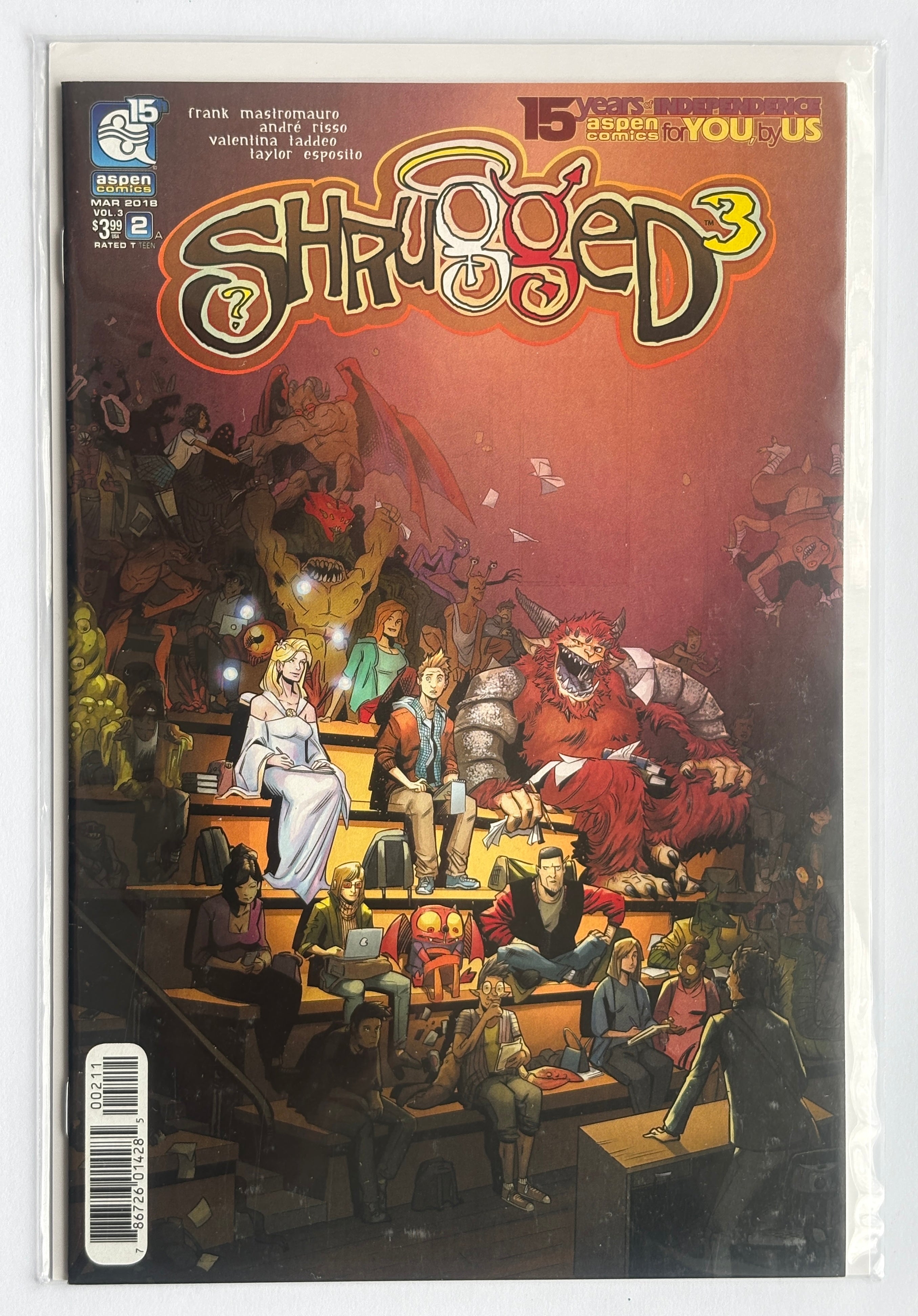 Shrugged 3 #2 - 1st Printing Cover A Aspen Comics March 2018 NM- 9.2