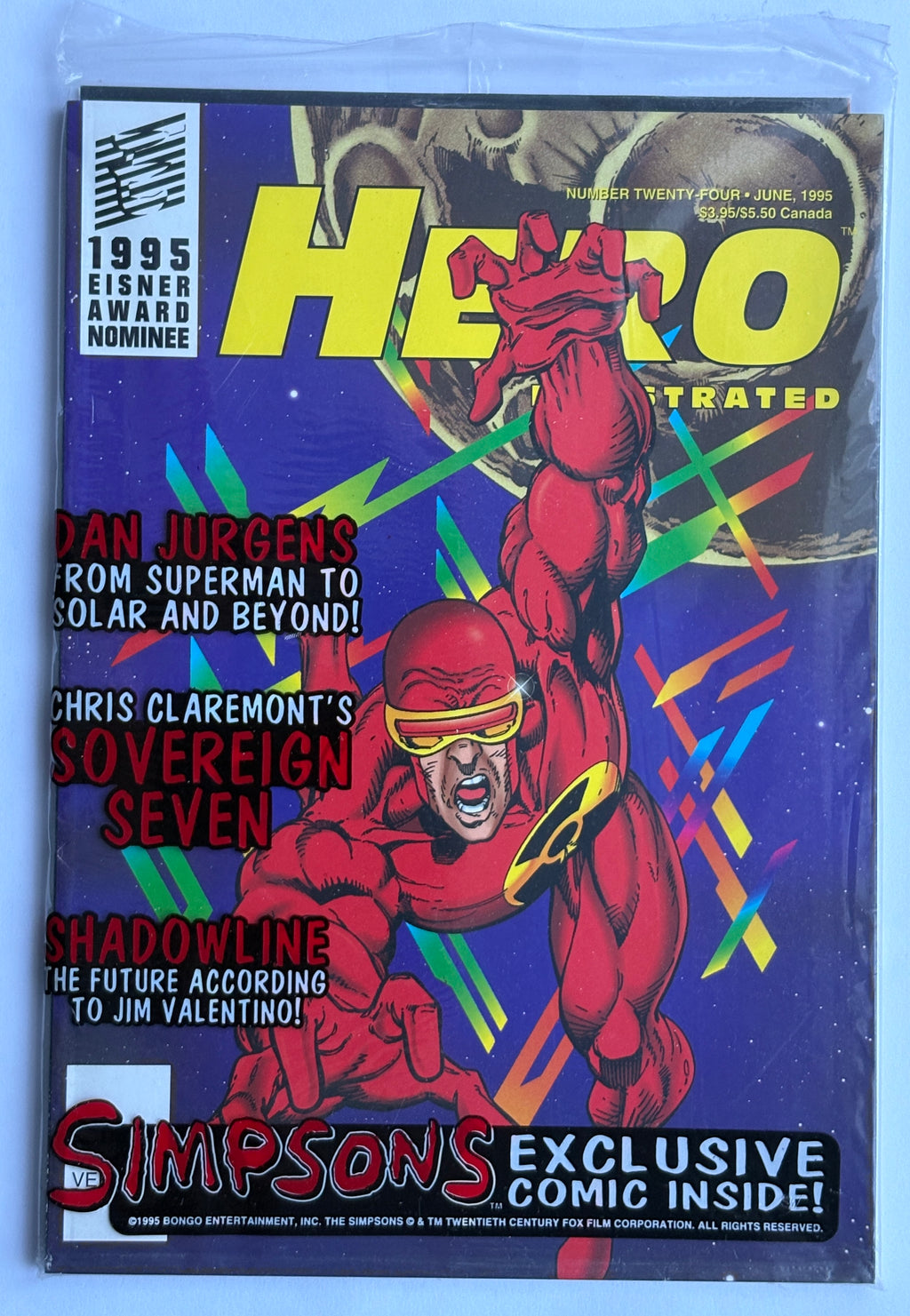 Hero Illustrated #24 with Simpsons Exclusive Comic Still Sealed  June 1995