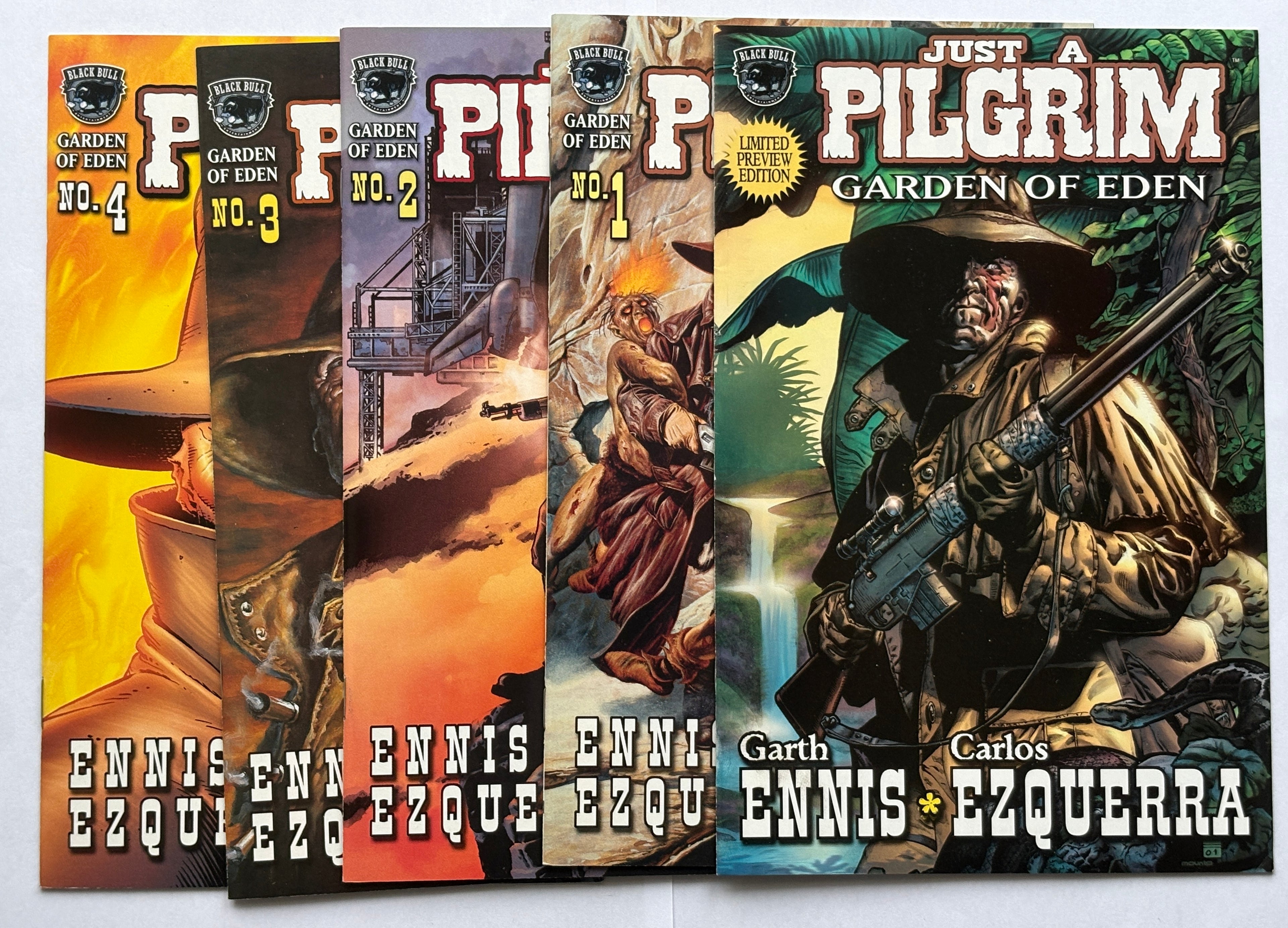 Just a Pilgrim Garden of Eden Preview & Full Set #1 to 4 Black Bull VF/NM 9.0
