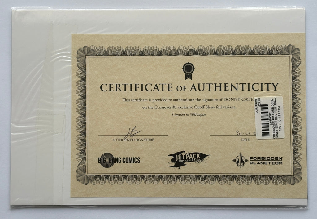Crossover #1 - Virgin Foil Variant signed by Donny Cates (Limited to 500) with COA