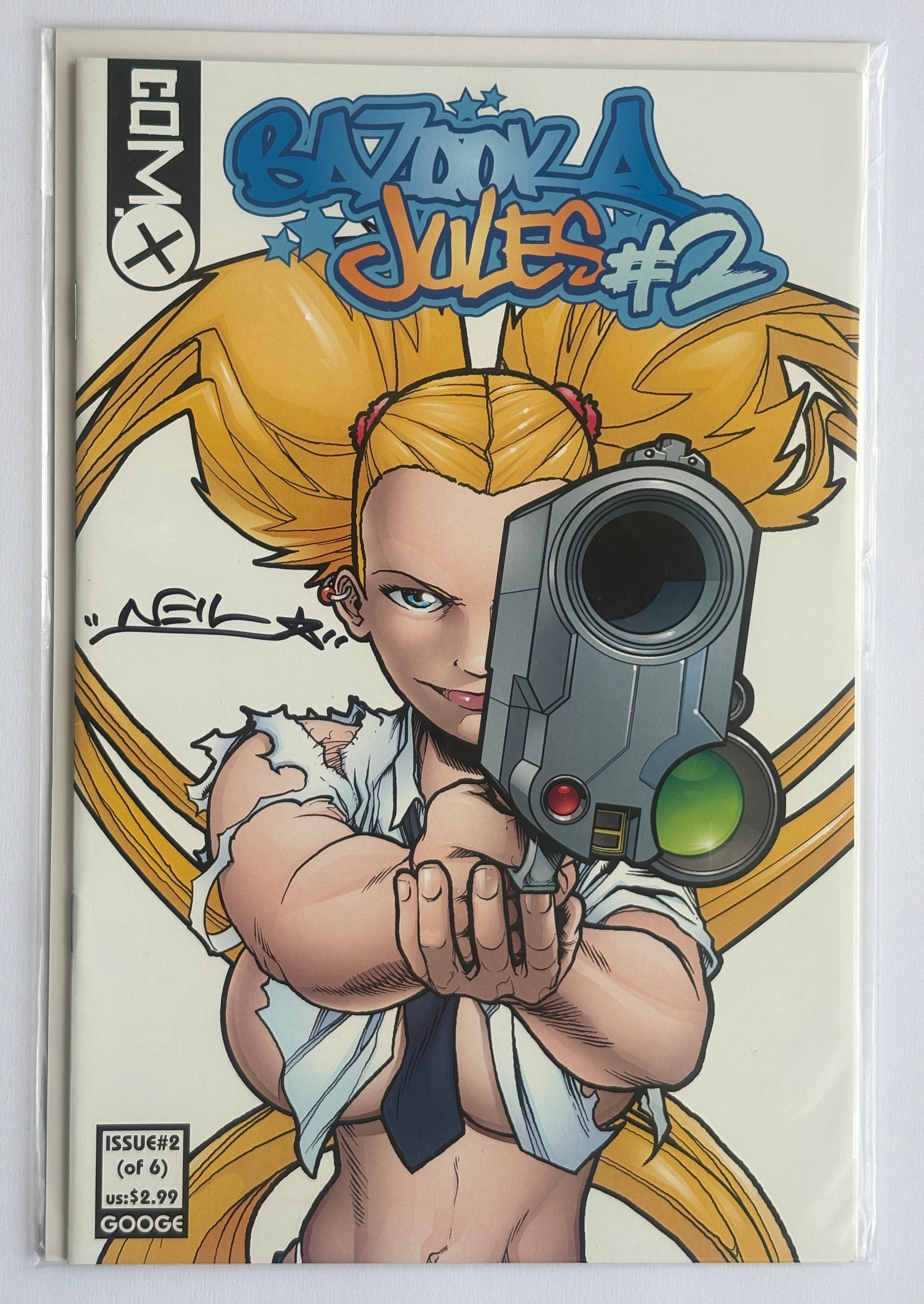 Bazooka Jules #2 - Signed by Neil Googe 1st Printing Com.X 2001 VF+ 8.5