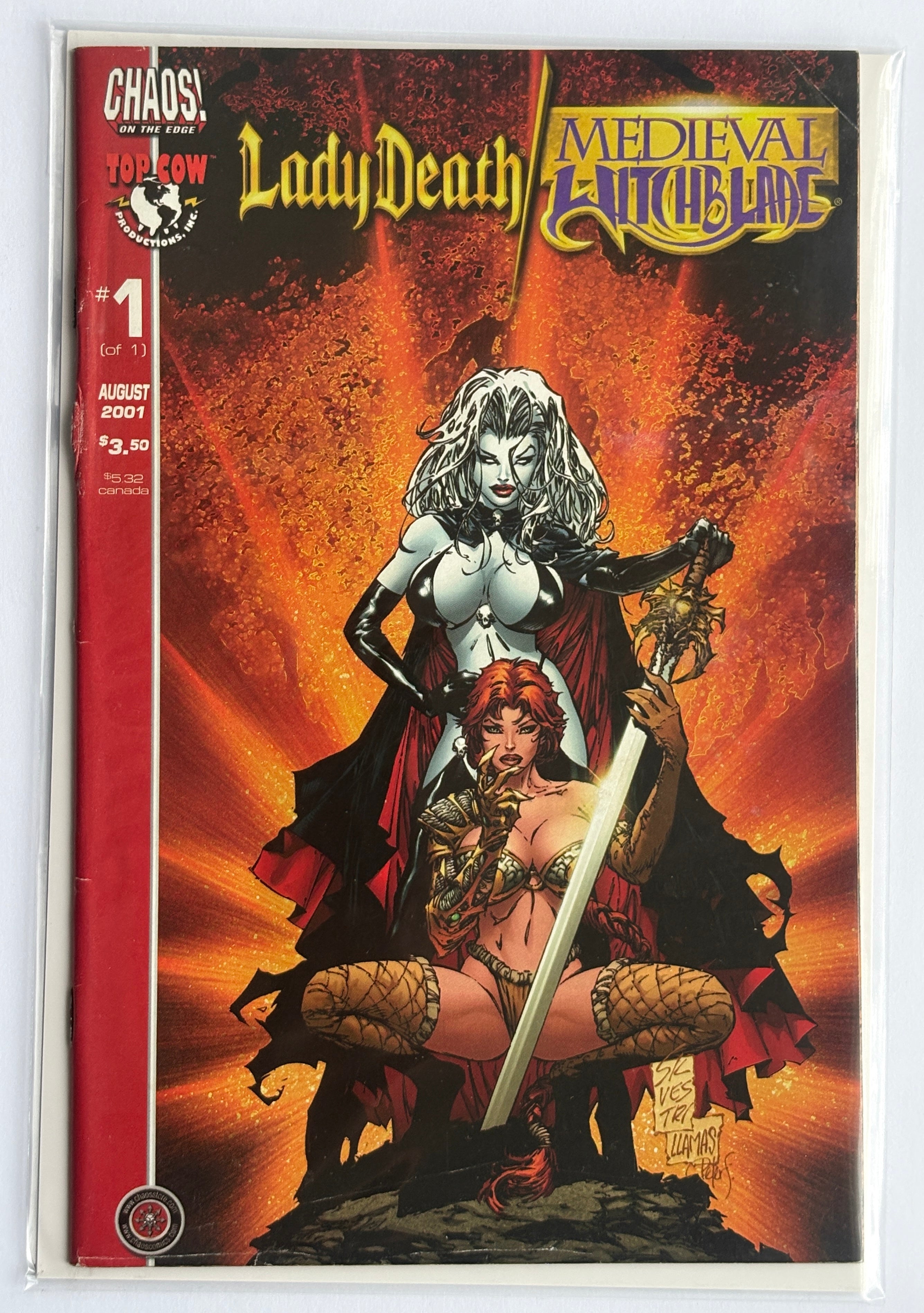 Lady Death / Medieval Witchblade Preview #1 1st Print Chaos! Comics August 2001 VG 4.0