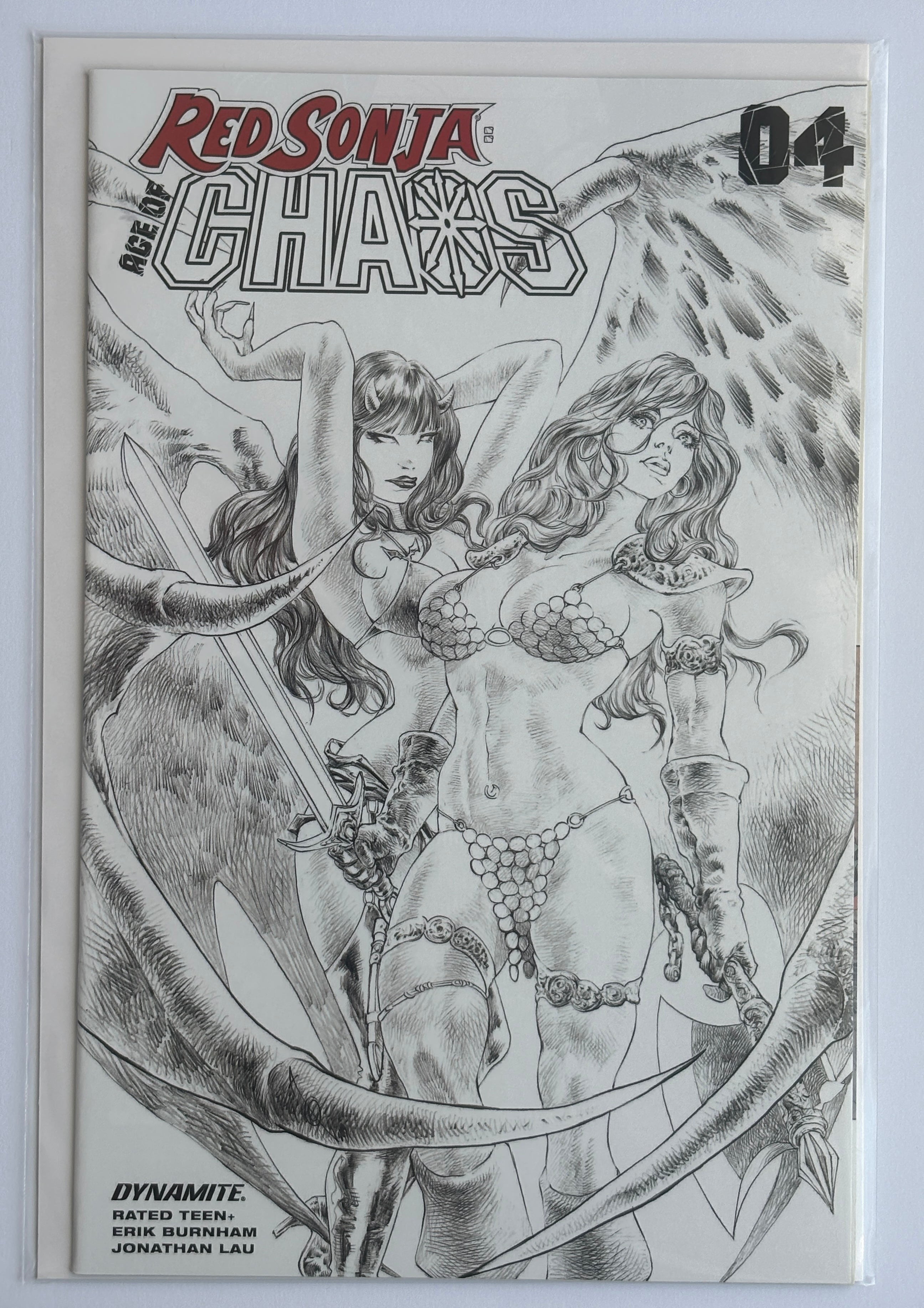 Red Sonja: Age of Chaos #4 - Alan Quah B&W Variant Dynamite 2020 VF+ 8.5