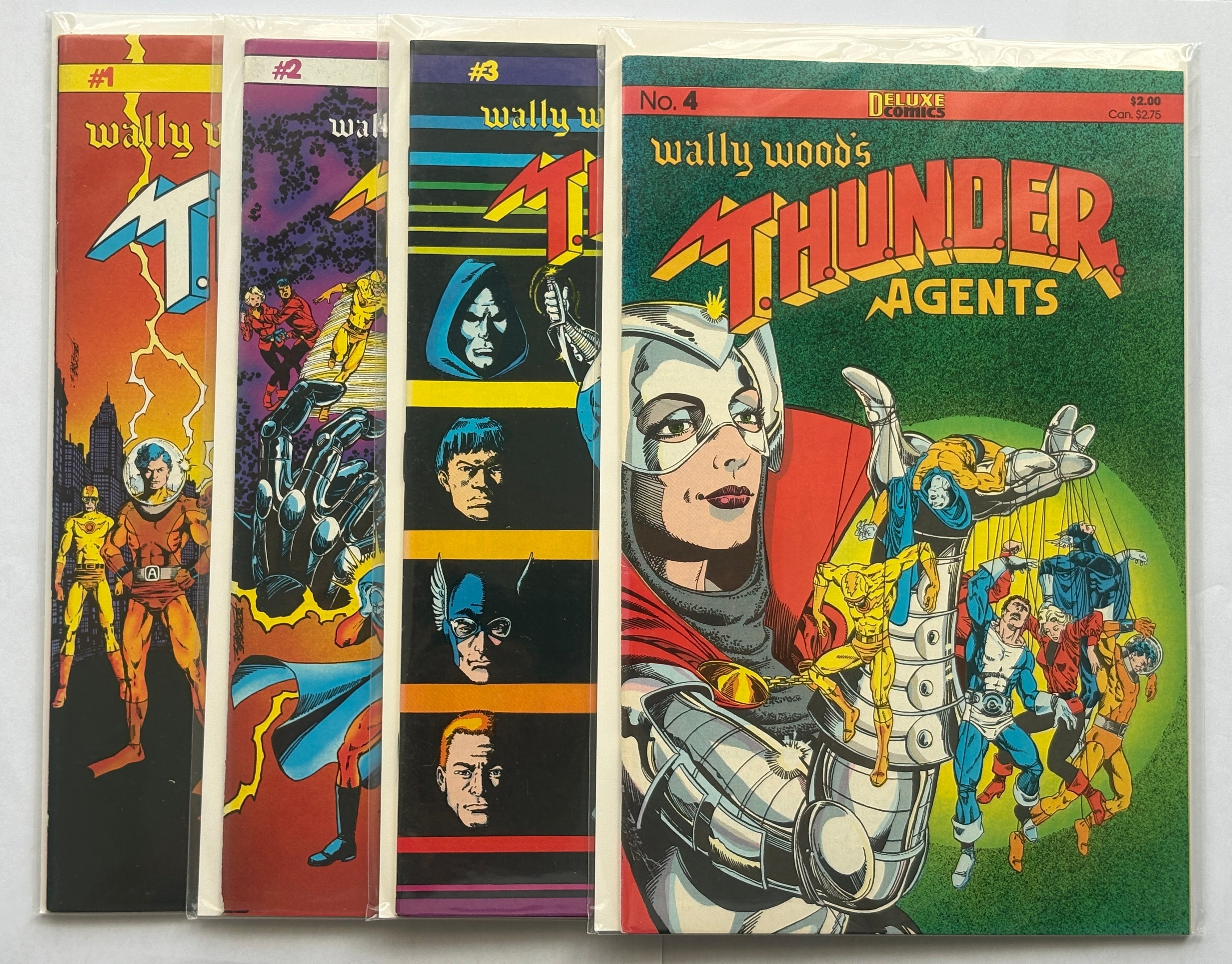 Wally Wood's T.H.U.N.D.E.R. Agents #1 to 4 (4 Comic Set) Deluxe 1984 VF+ 8.5