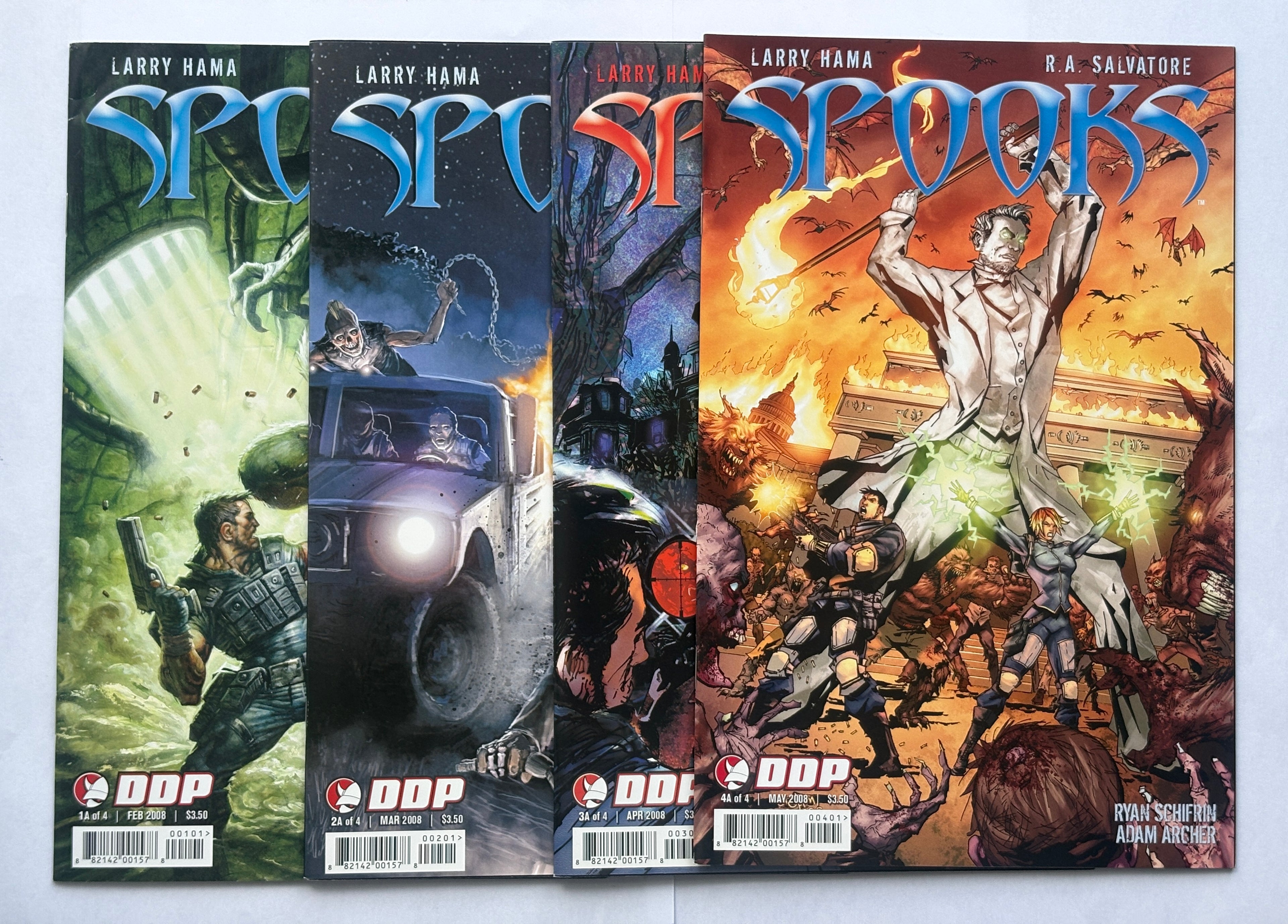 Spooks #1 to 4 Complete Set (4 Comics) Devil's Due Publications 2008 VF 8.0