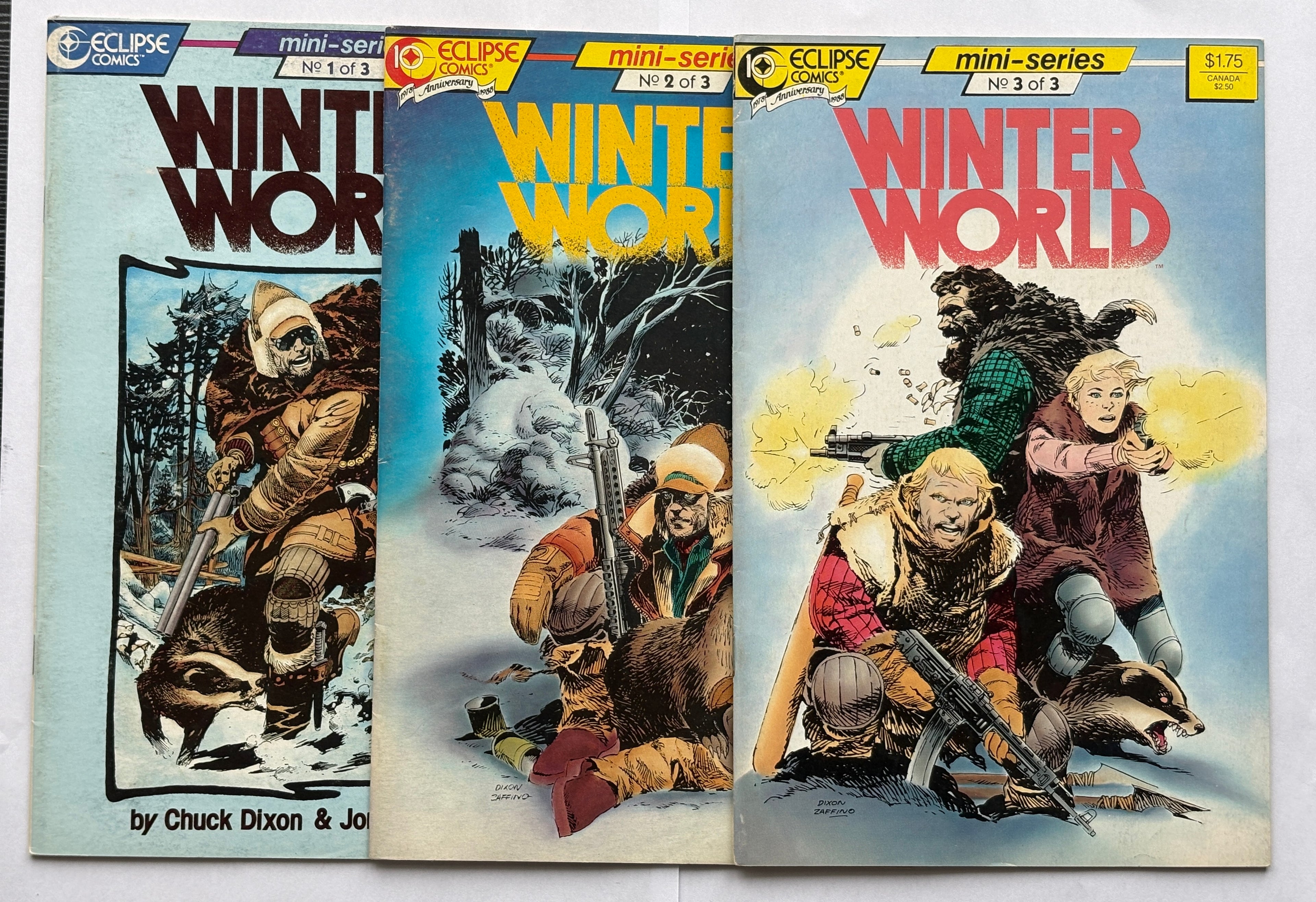 Winter World #1 to 3 Complete 3 Issue Set Eclipse Comics 1987 FN+ 6.5