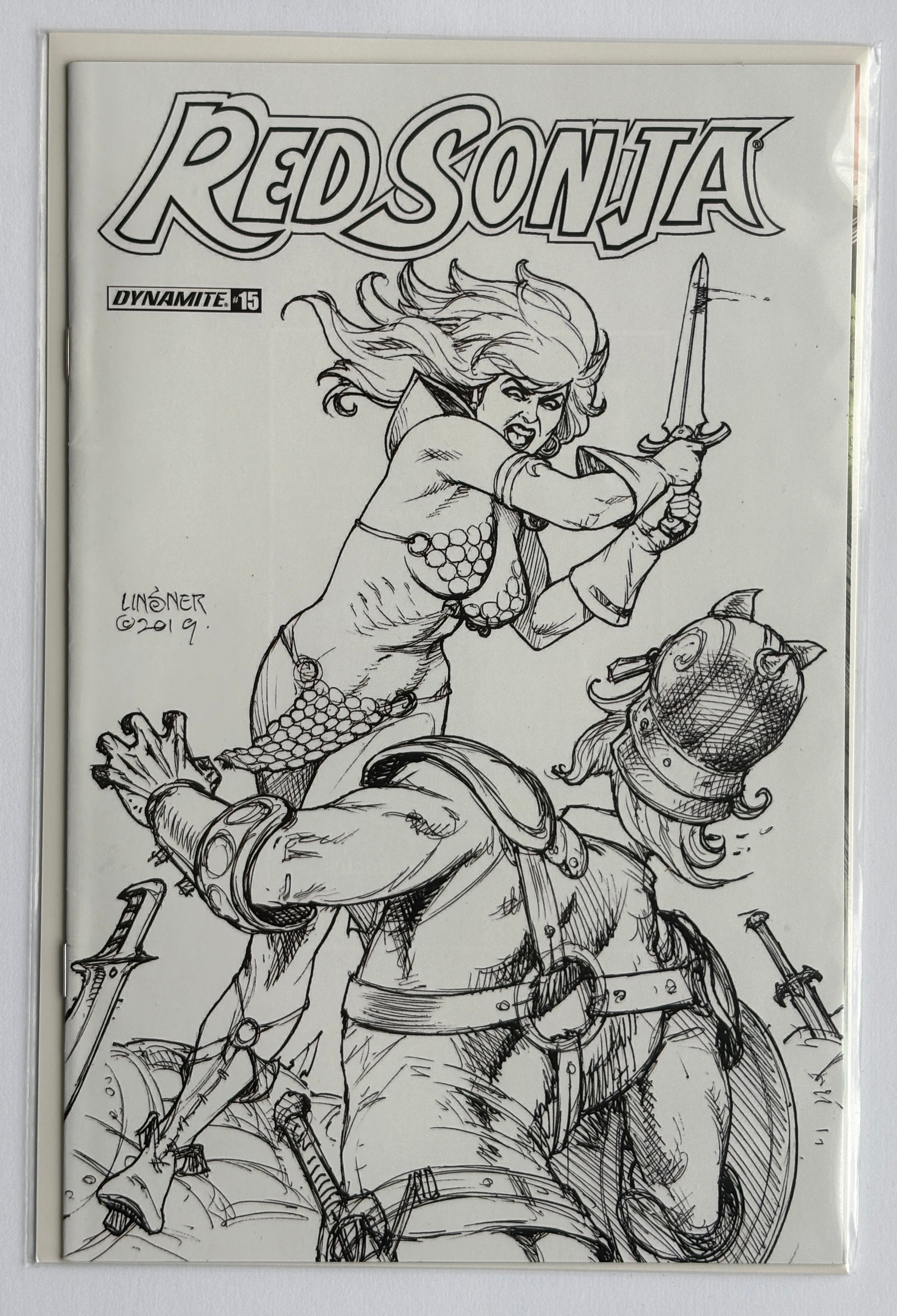 Red Sonja #15 - B&W Incentive Joseph Michael Linsner Variant 2020 VF+ 8.5