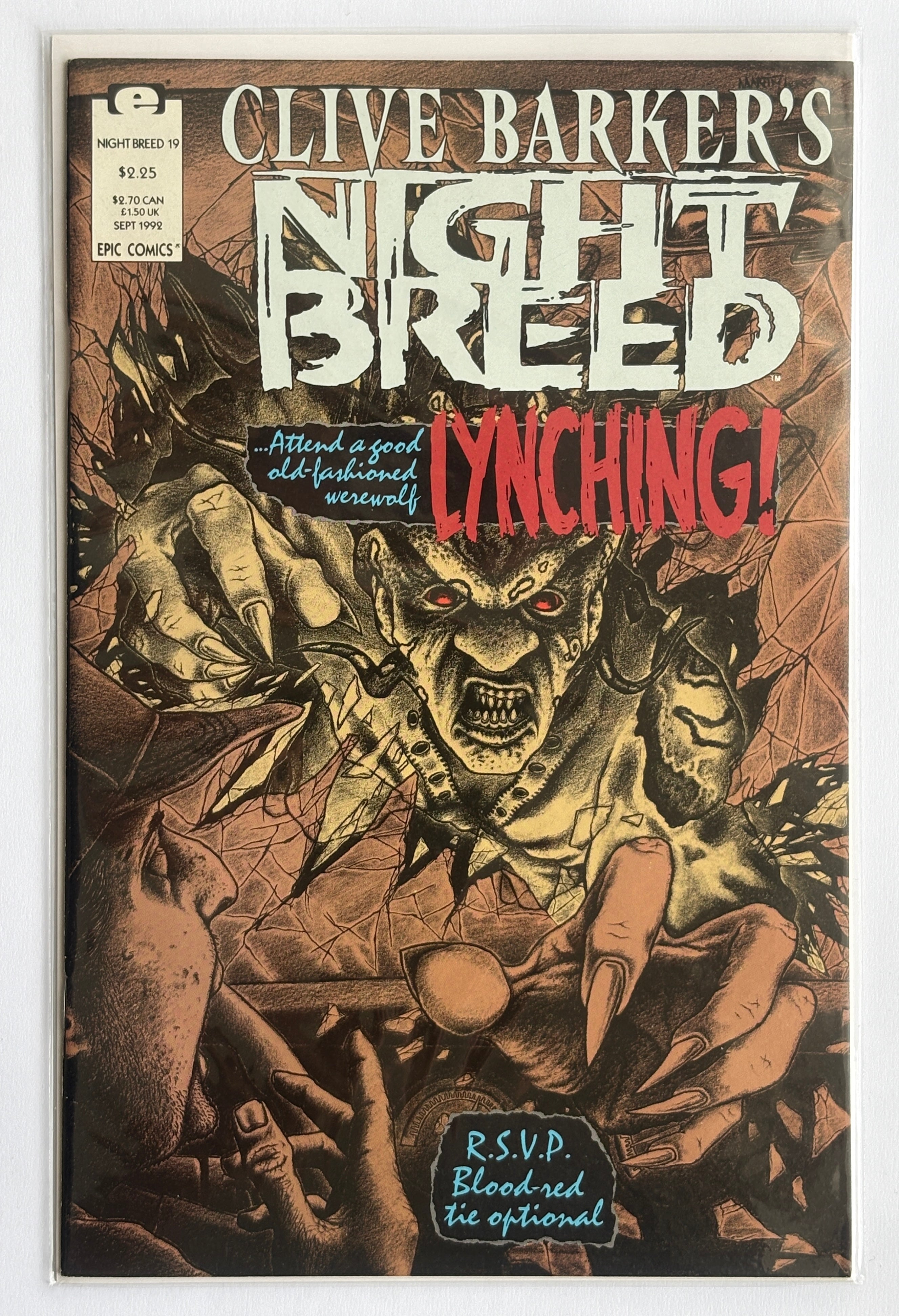 Clive Barker's Nightbreed #19 - Epic Comics September 1992 VF+ 8.5