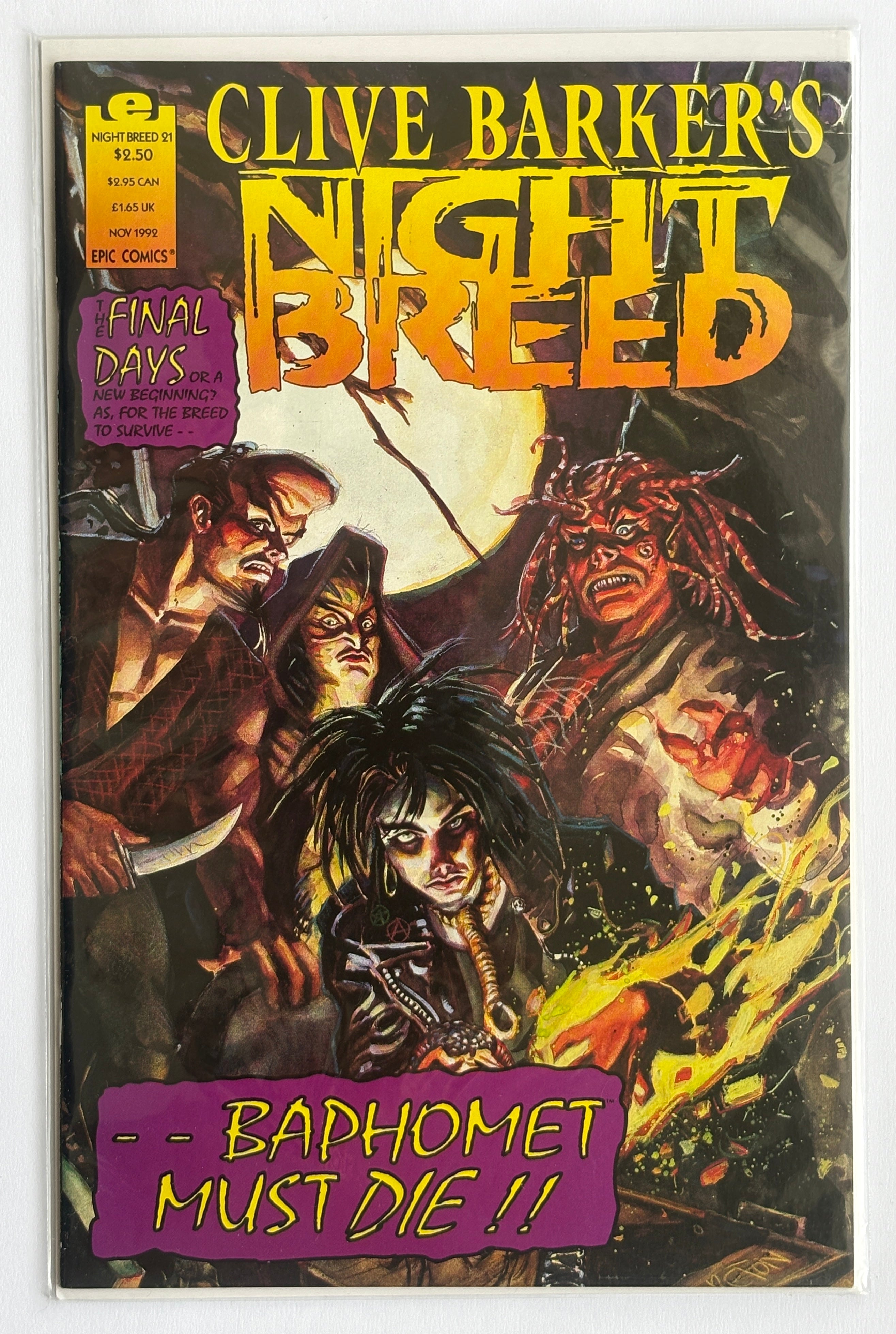 Clive Barker's Nightbreed #21 - Epic Comics November 1992 VF/NM 9.0