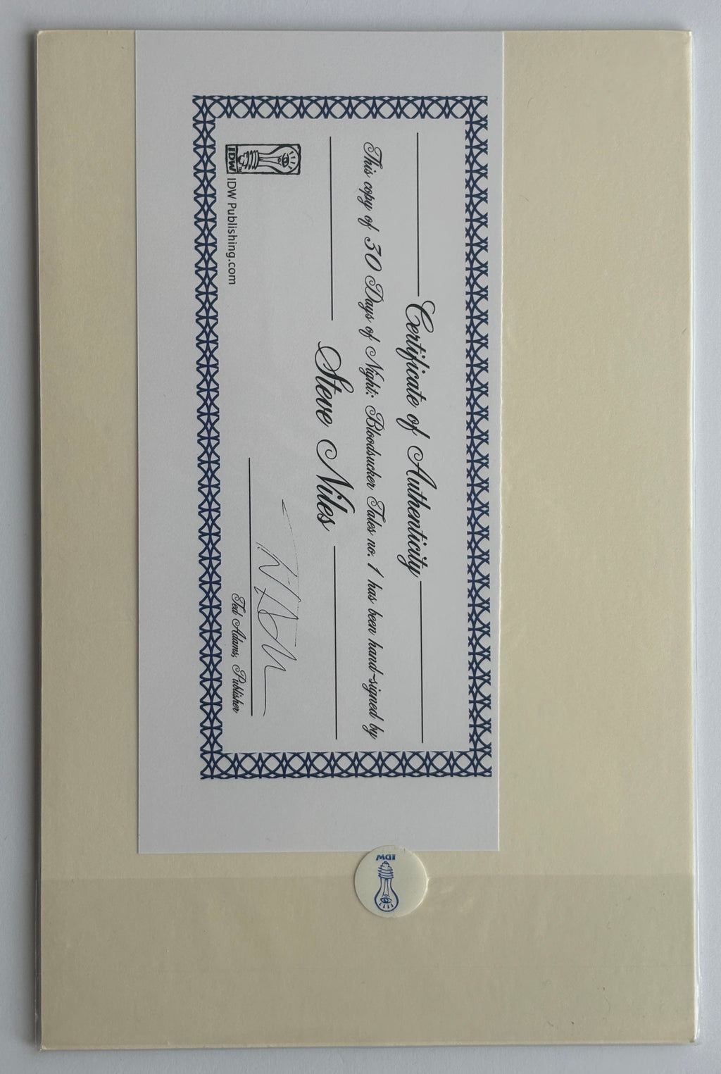 30 Days of Night: Bloodsucker Tales #1 - Signed Steve Niles with Certificate