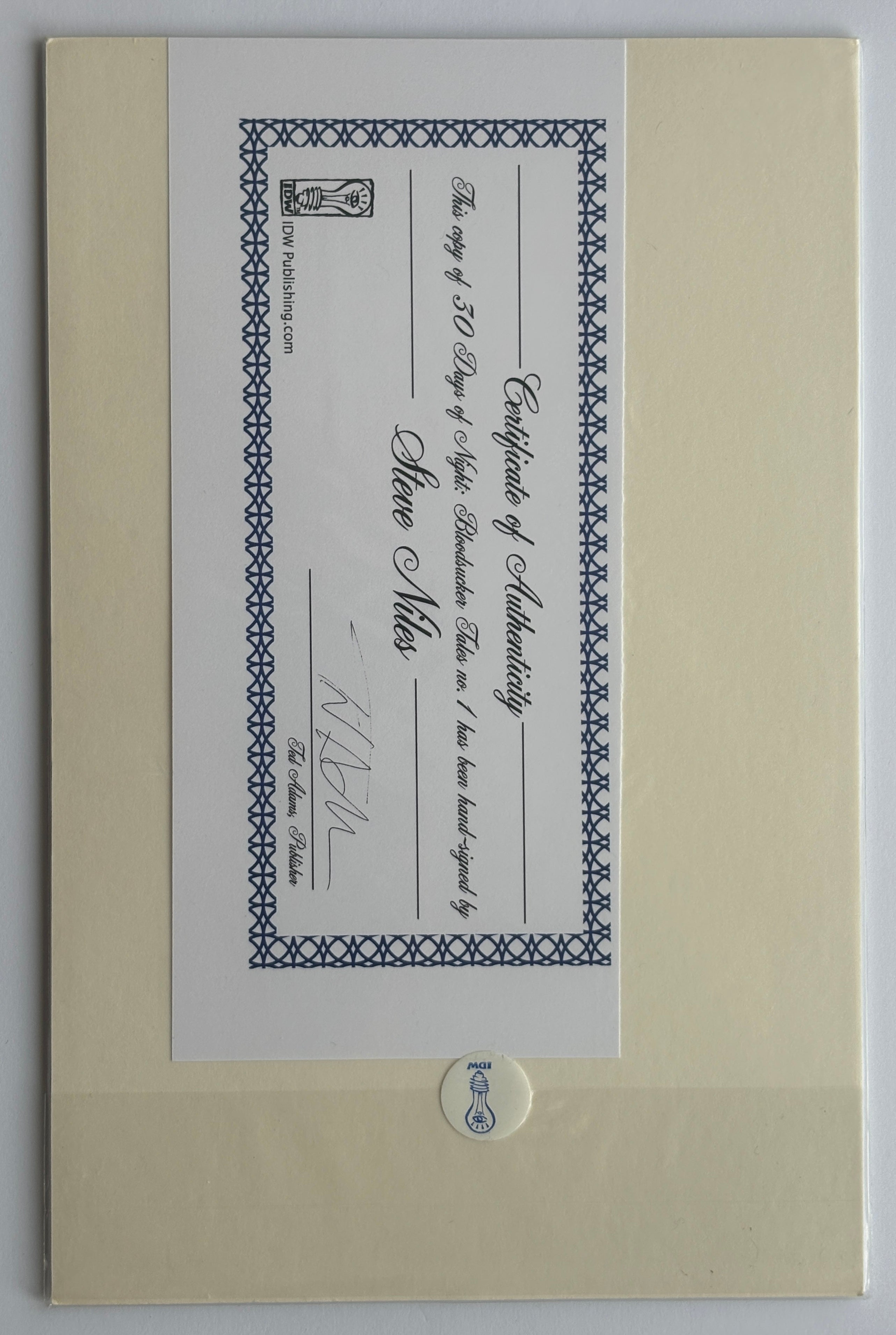 30 Days of Night: Bloodsucker Tales #1 - Signed Steve Niles with Certificate