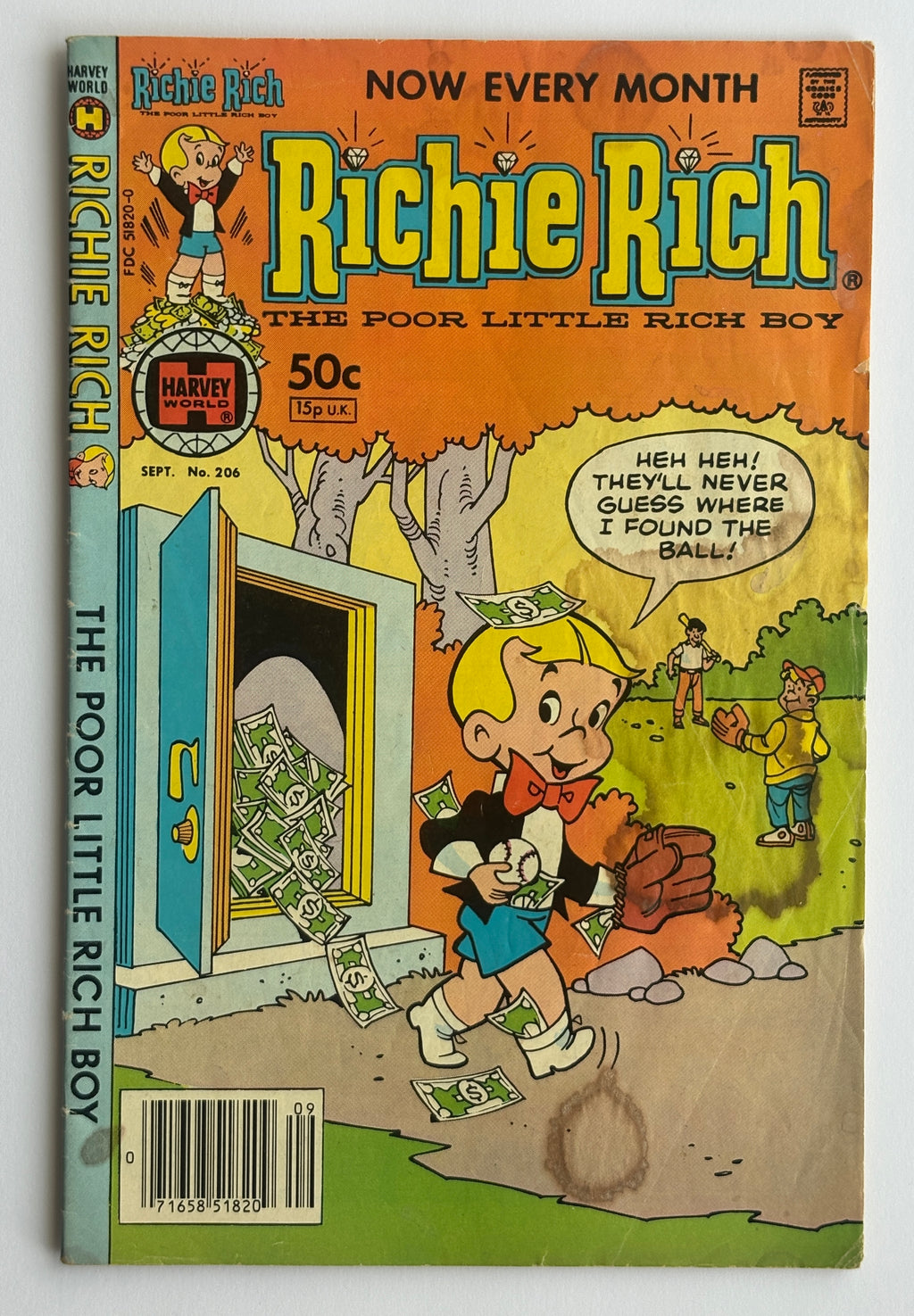 Richie Rich #206 - Harvey Comics - September 1981 GD+ 2.5