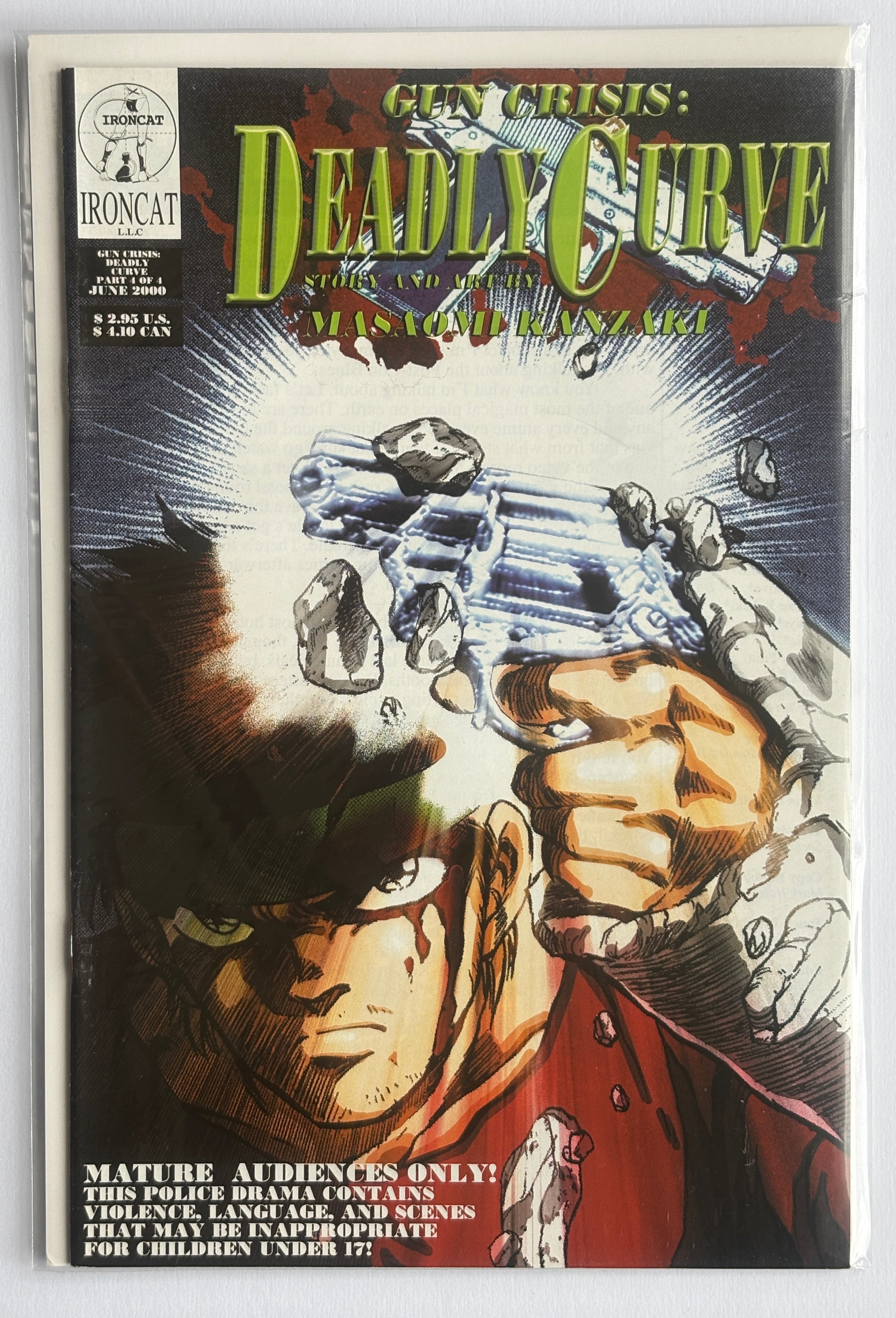 Gun Crisis: Deadly Curve #4 (4 of 4) Ironcat May 2000 F/VF 7.0