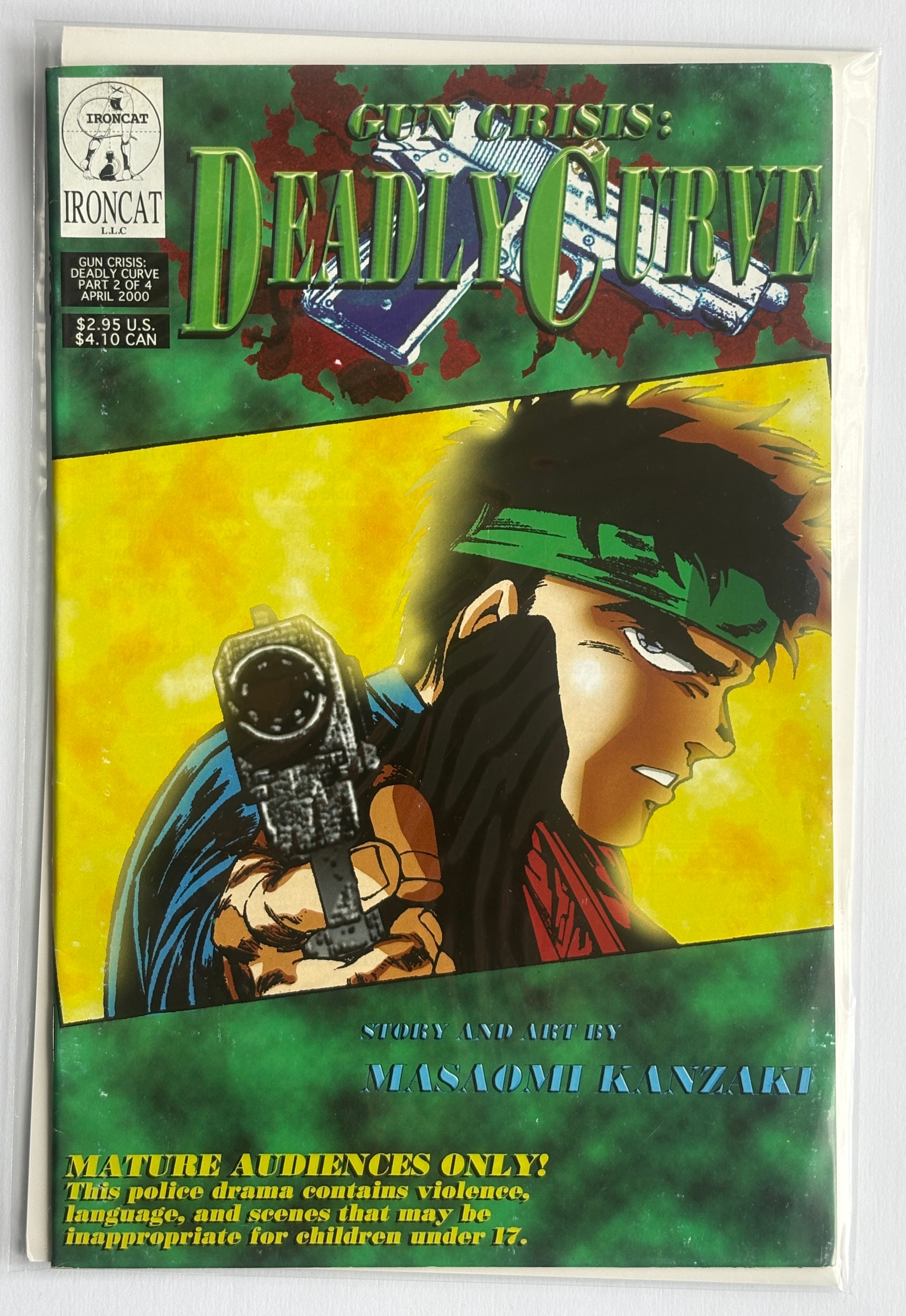 Gun Crisis: Deadly Curve #2 (2 of 4) Ironcat April 2000 F/VF 7.0
