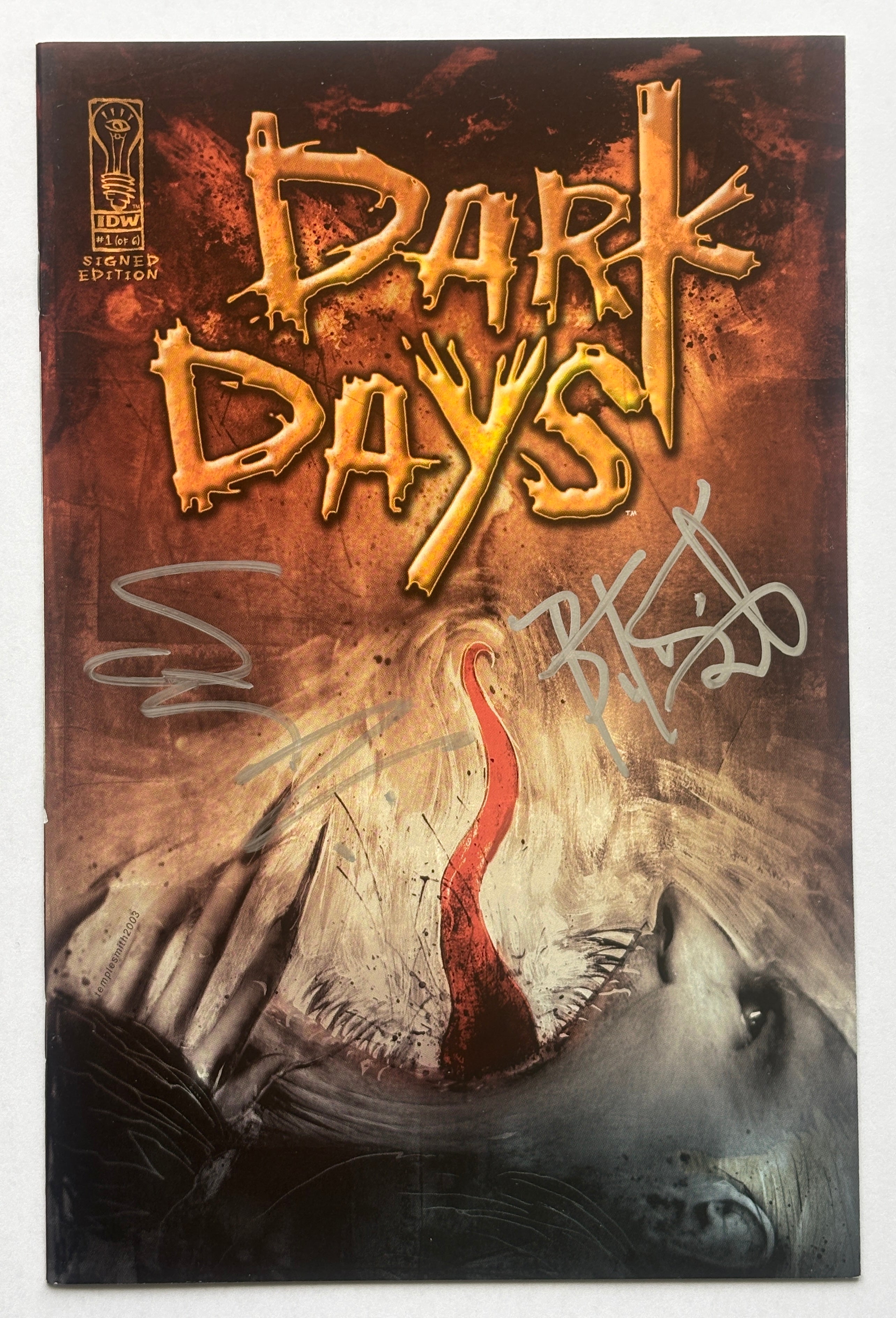 Dark Days #1 to 6 Complete #1 signed Niles & Templesmith + Signed Sketch VF+ 8.5