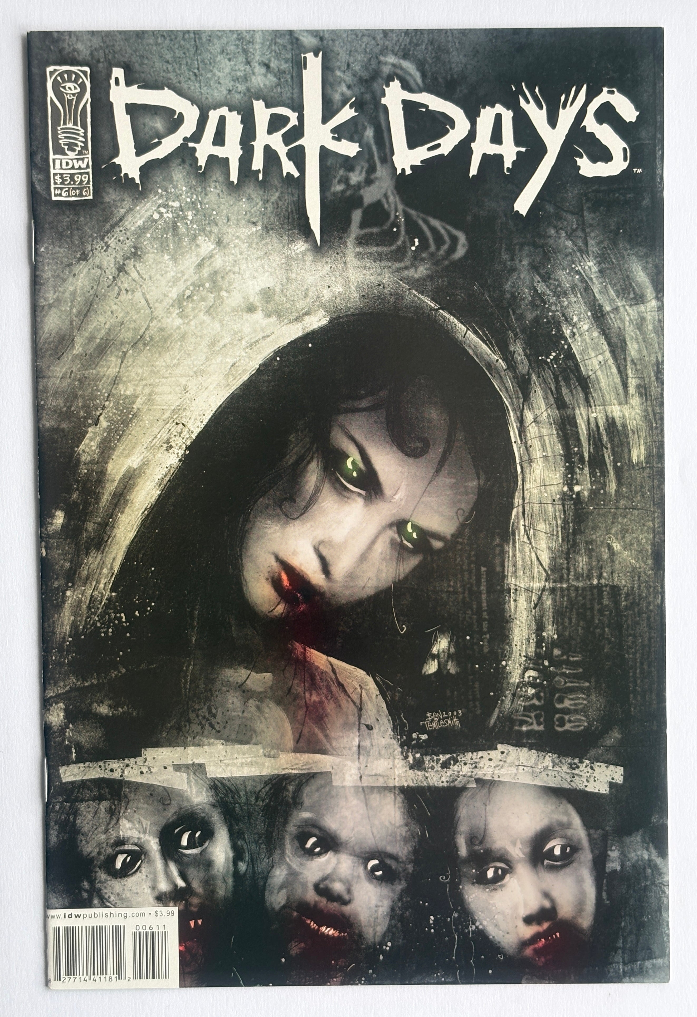 Dark Days #1 to 6 Complete #1 signed Niles & Templesmith + Signed Sketch VF+ 8.5