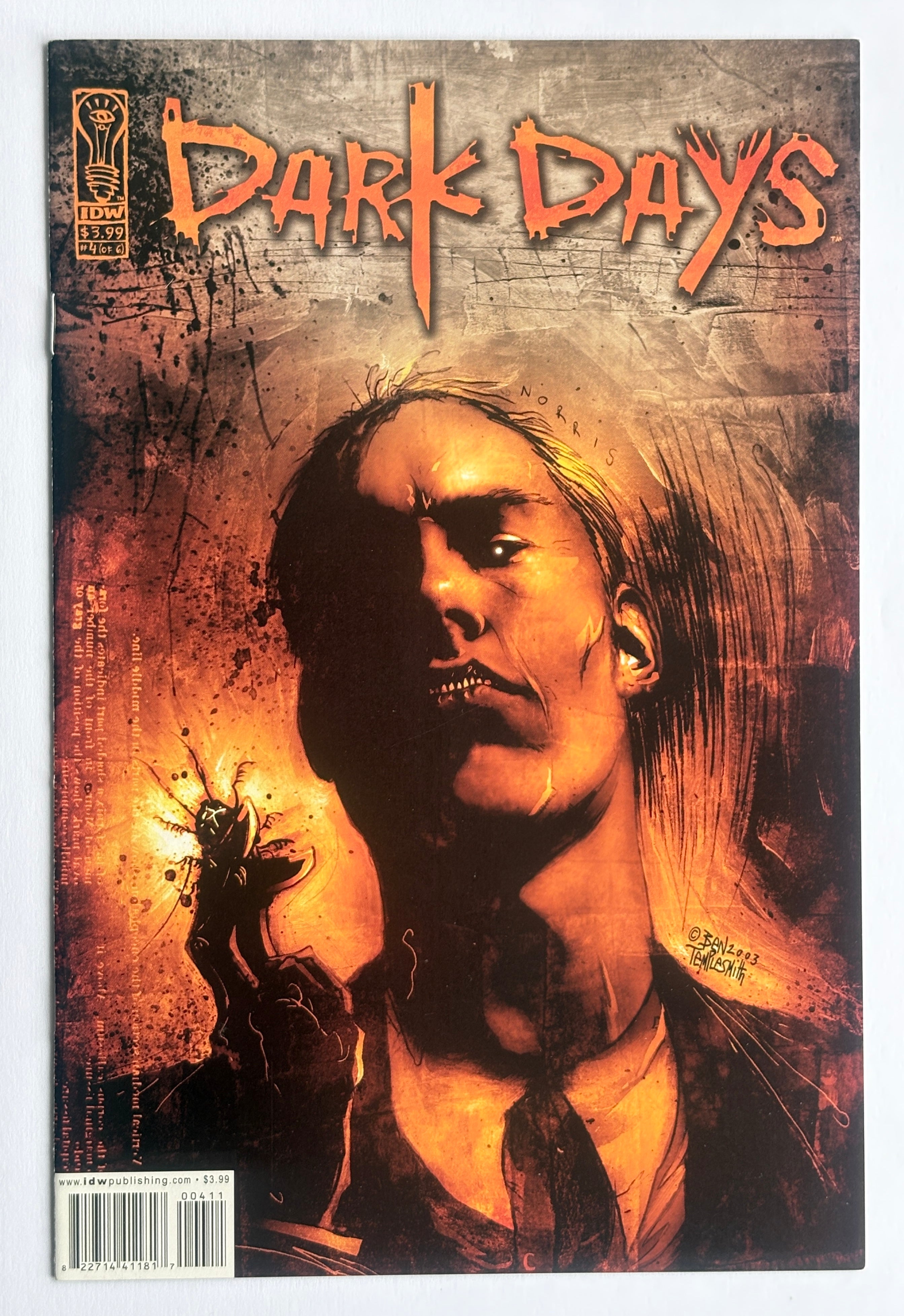 Dark Days #1 to 6 Complete #1 signed Niles & Templesmith + Signed Sketch VF+ 8.5