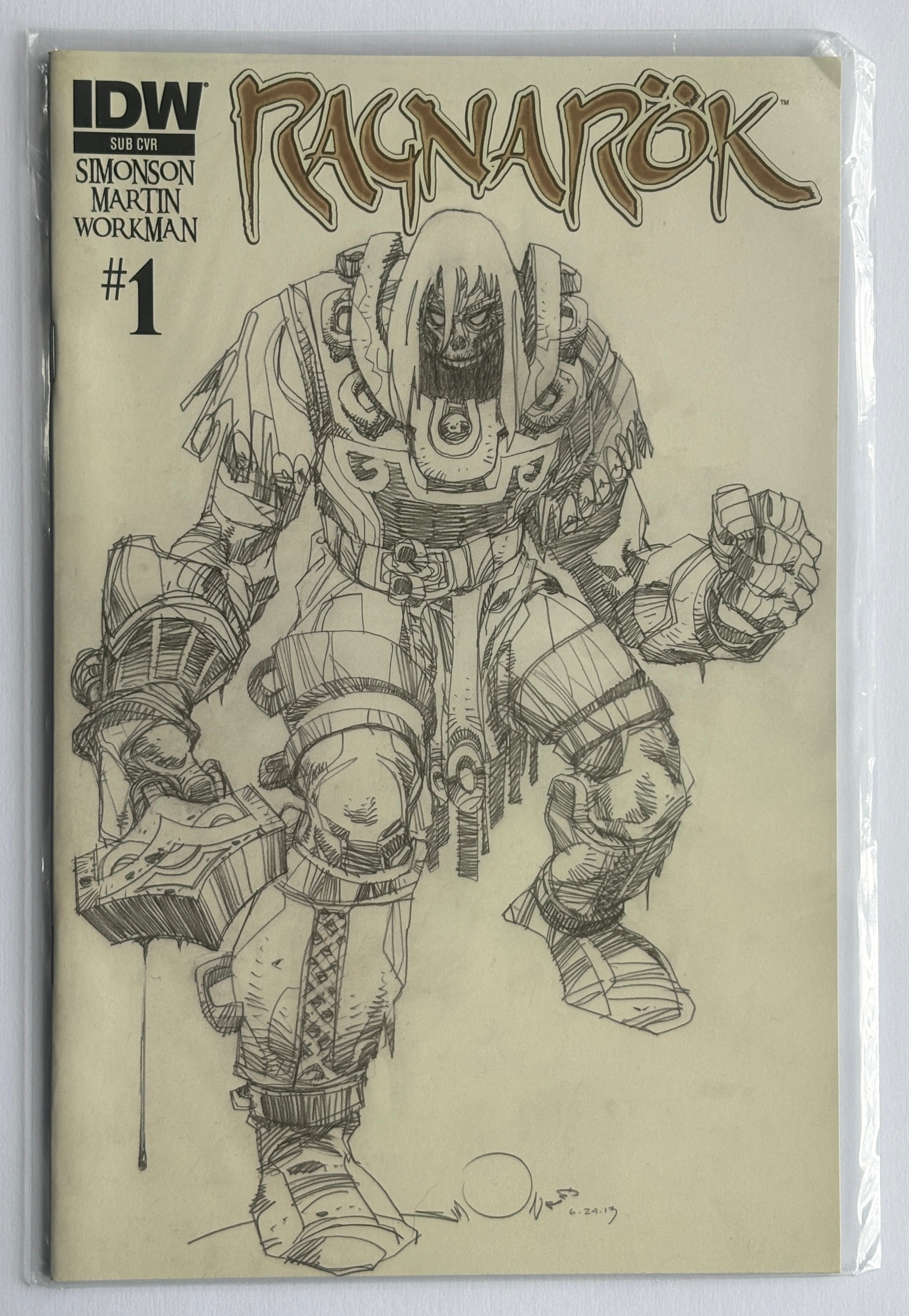 Ragnarok #1 - 1st Printing Sub Cover - IDW Comics July 2014 VF 8.0