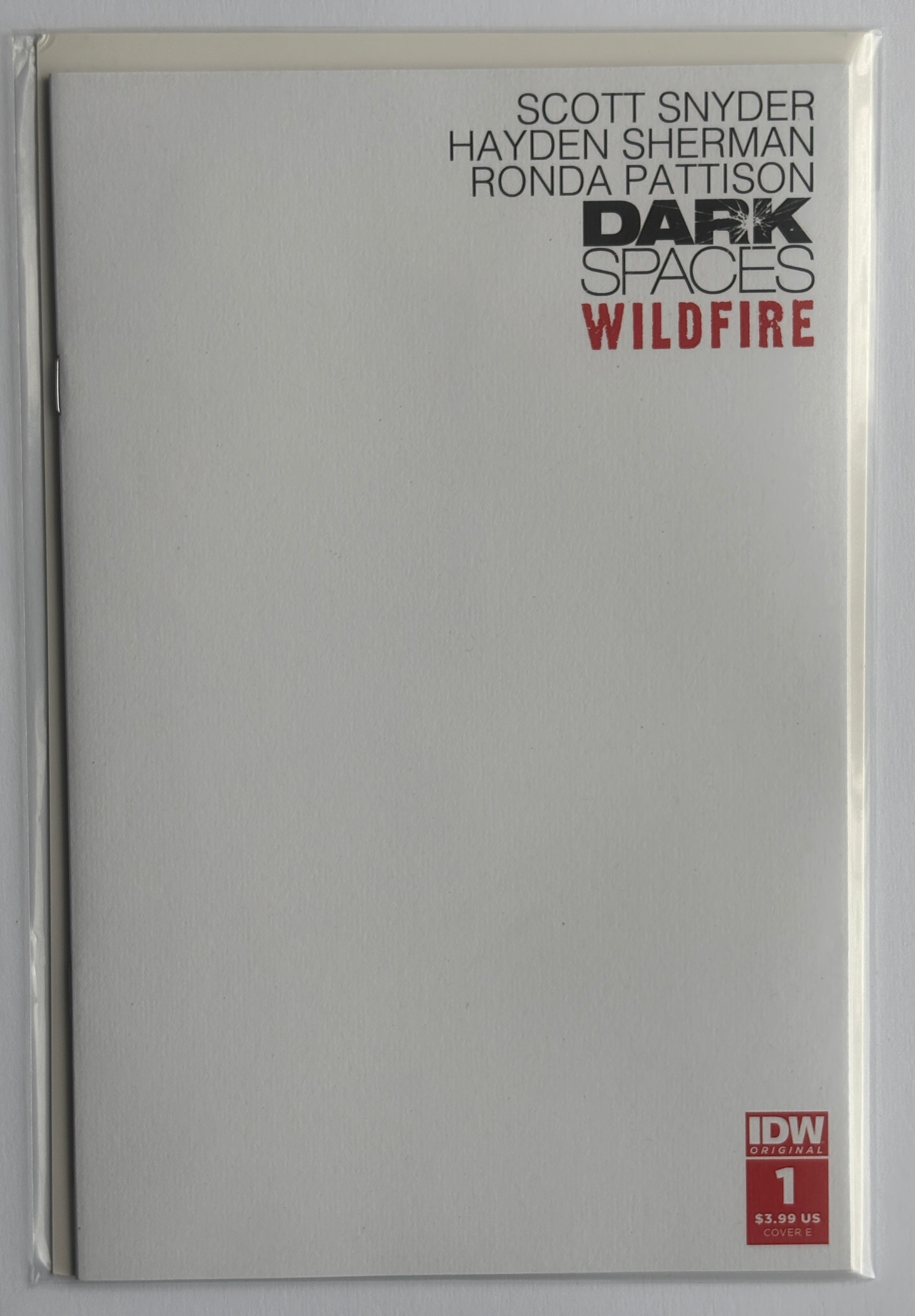 Dark Spaces: Wildfire #1 - Blank Sketch Cover Variant IDW Comics July 2022 VF/NM 9.0