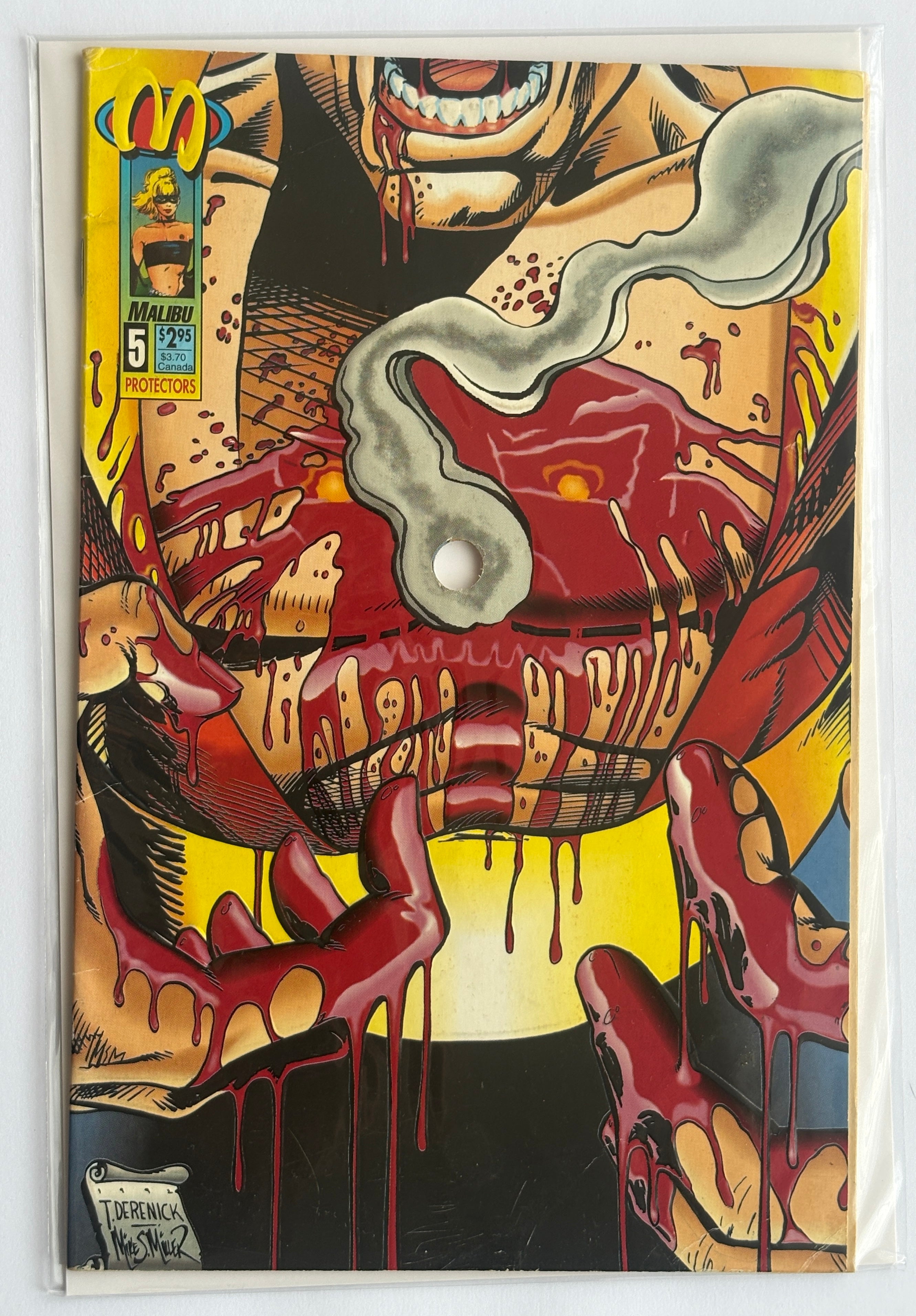 Protectors #5 - Bullet Hole Di-Cut - Malibu Comics January 1993 VG+ 4.5