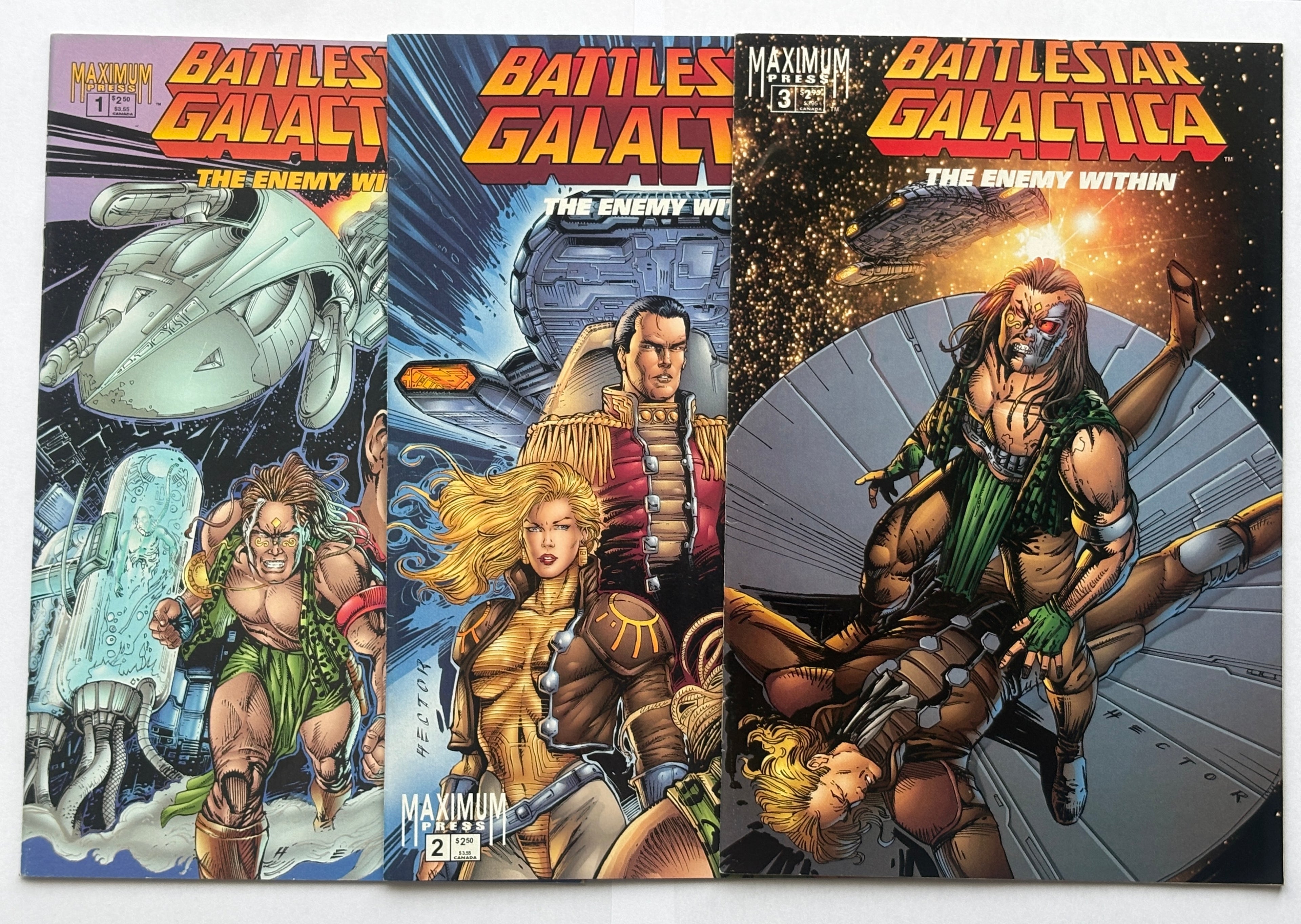Battlestar Galactica: The Enemy Within #1 to 3 Set Maximum Press 1995 F/VF 7.0