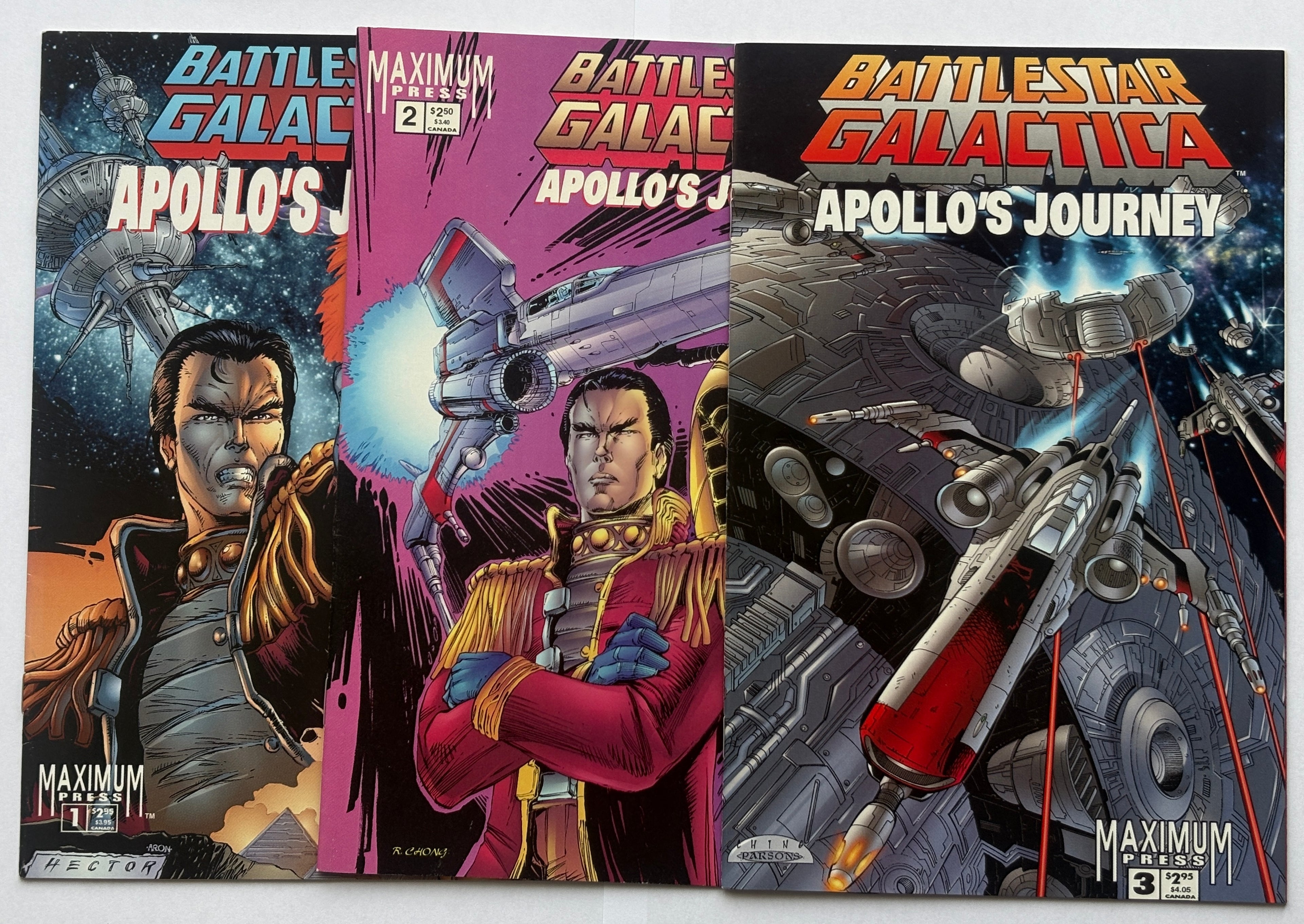 Battlestar Galactica: Apollo's Journey #1 to 3 Set Maximum Press 1995 VF 8.0