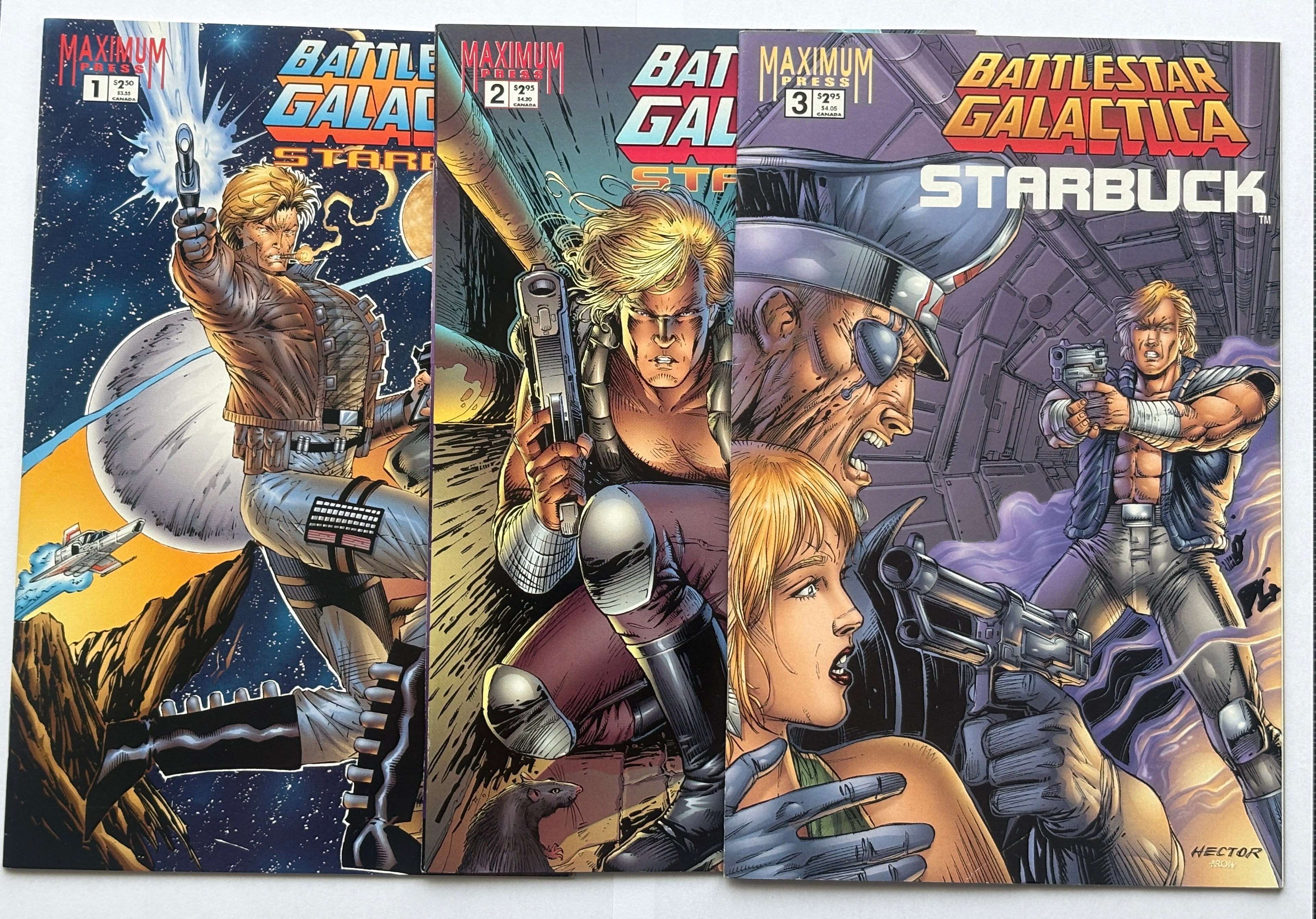 Battlestar Galactica: Starbuck #1 to 3 Set Maximum Press 1995/6 VF 8.0