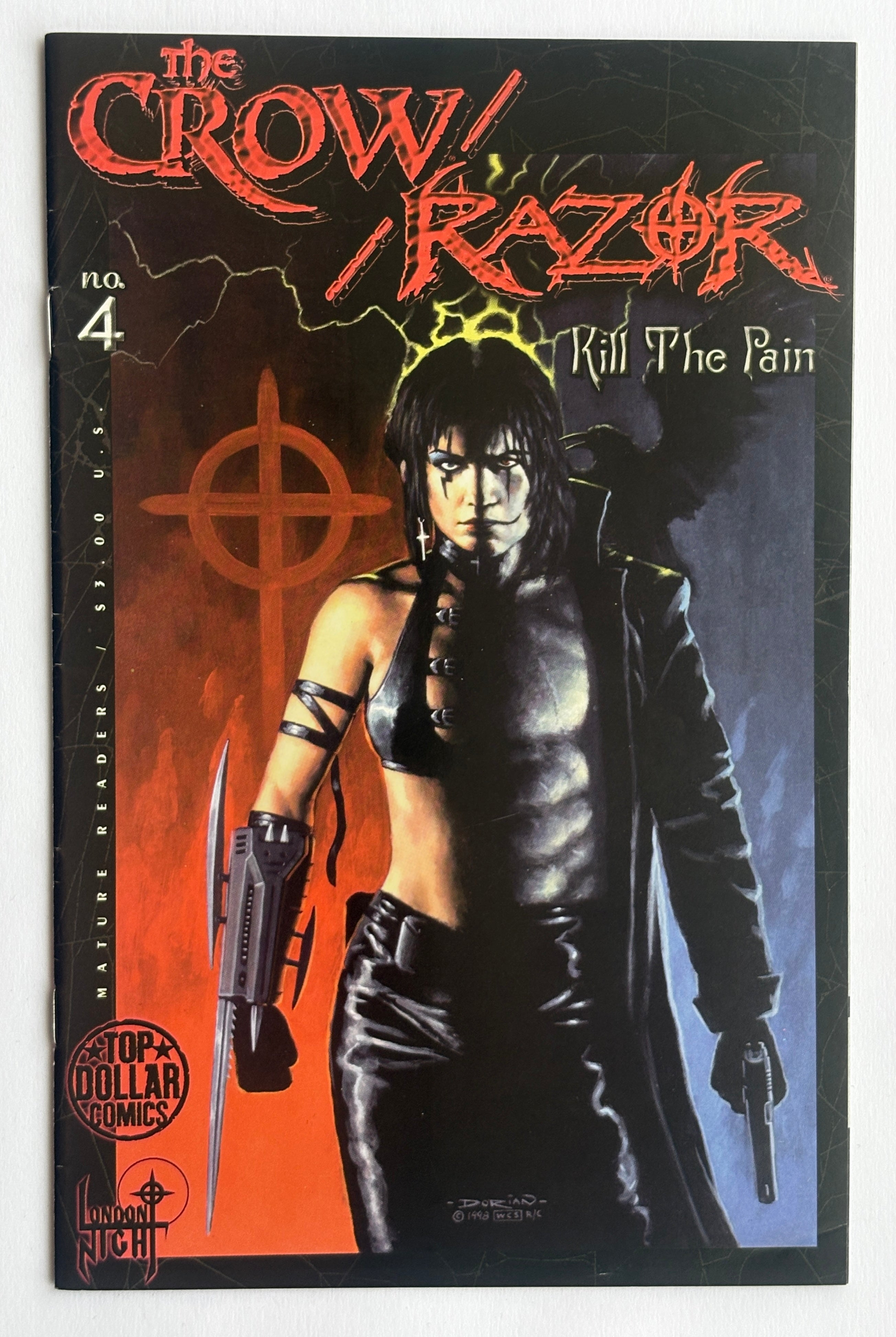 The Crow Razor Kill the Pain #4 - 1st Print London Night September 1998 F/VF 7.0