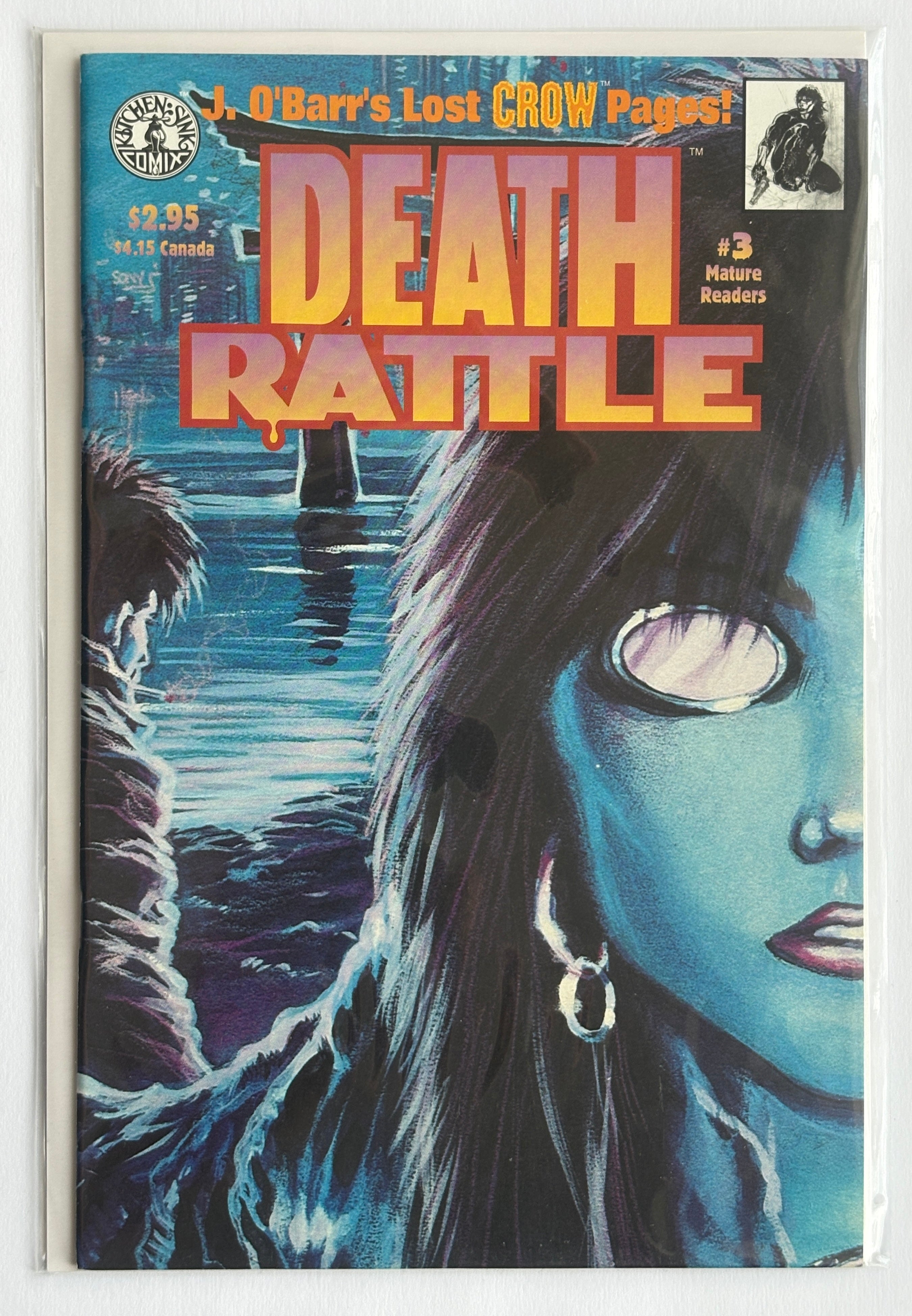 Death Rattle #3 - J O'Barr's Lost Crow Pages! Kitchen Sink Comix 1996 VF+ 8.5