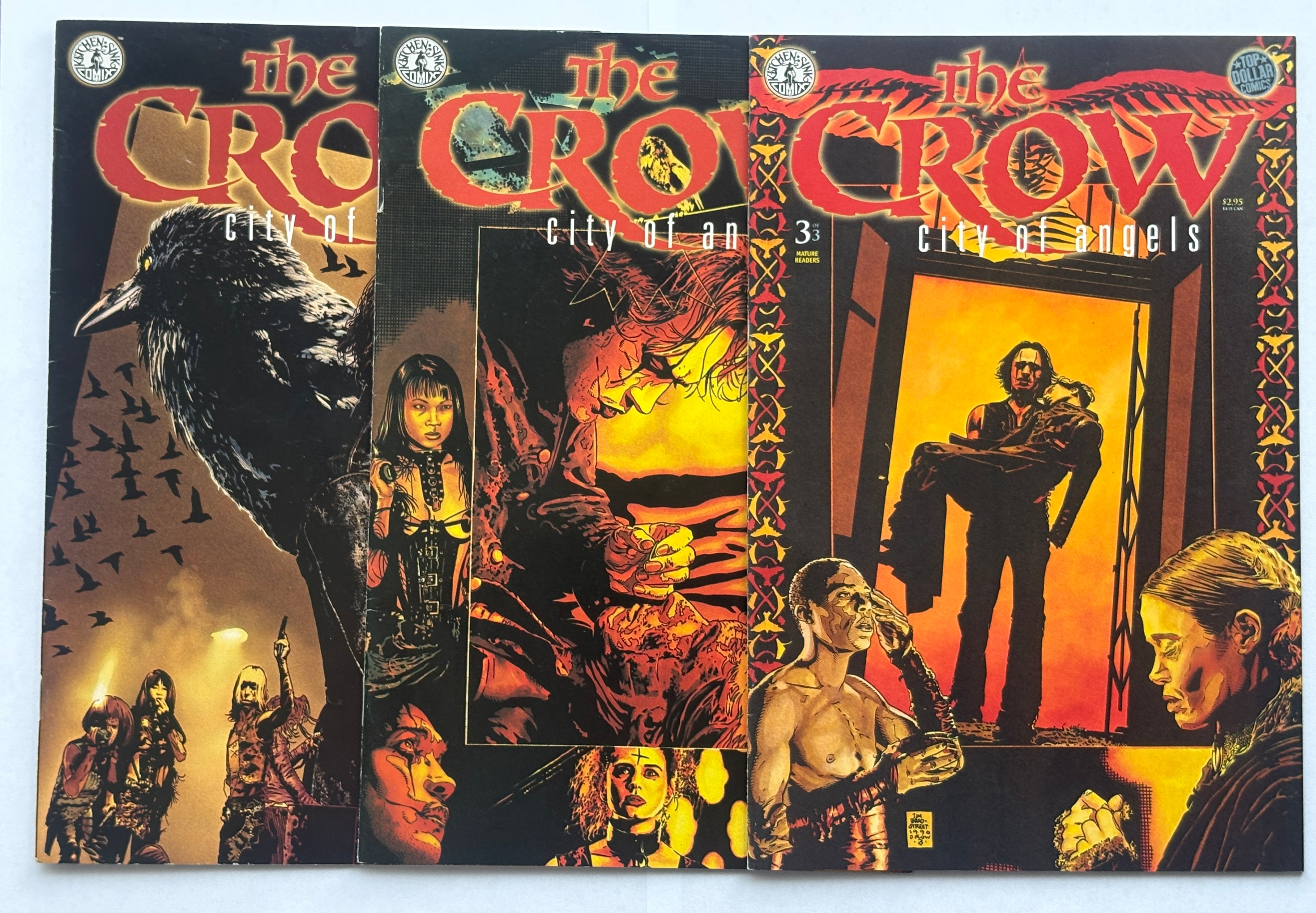 James O'Barr's The Crow: City of Angels #1 to 3 Set Kitchen Sink 1996 FN+ 6.5