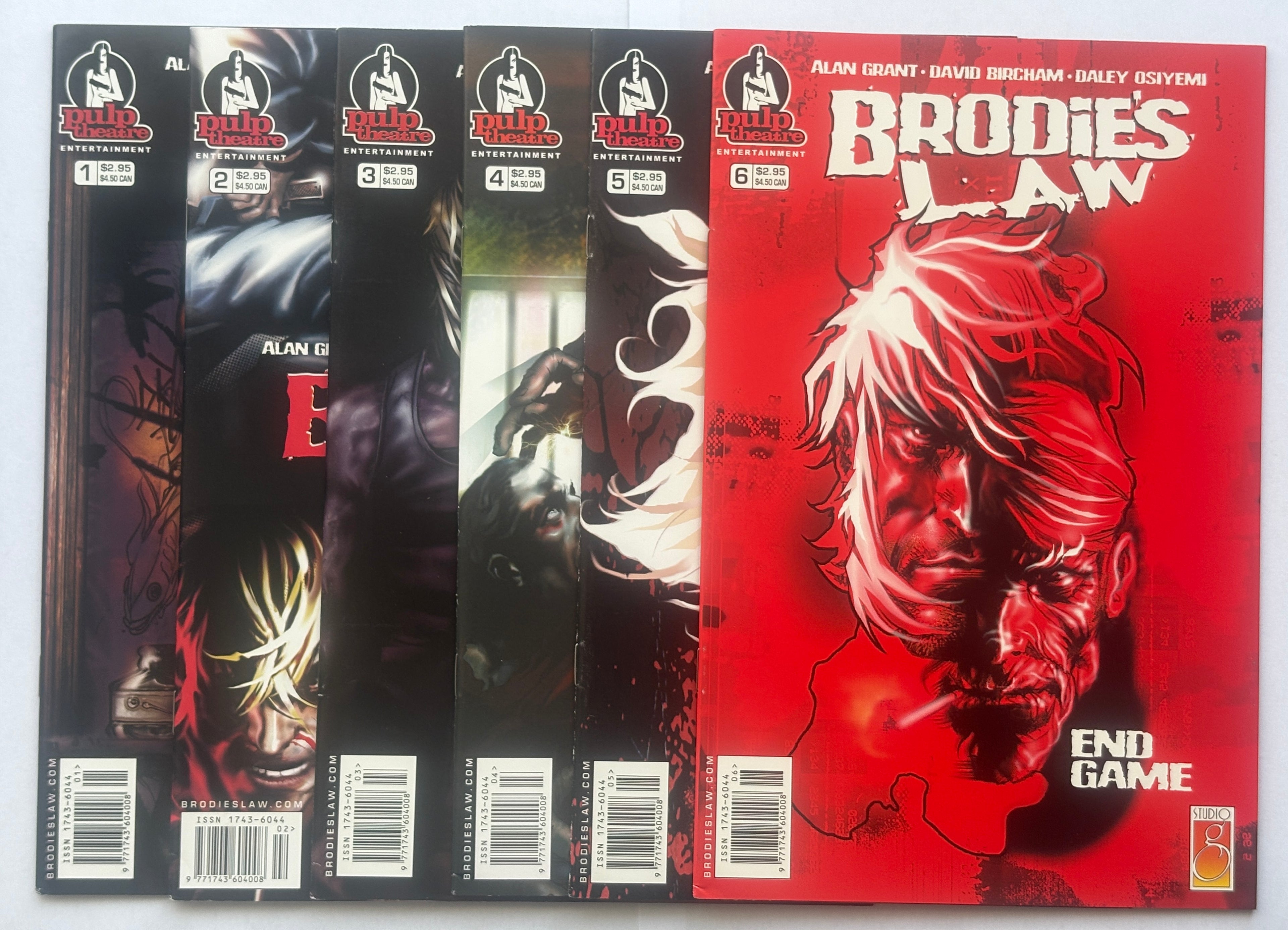 Brodies Law #1 to 6 Set of 6 Issues Pulp Theatre Entertainment 2004/5 VF 8.0