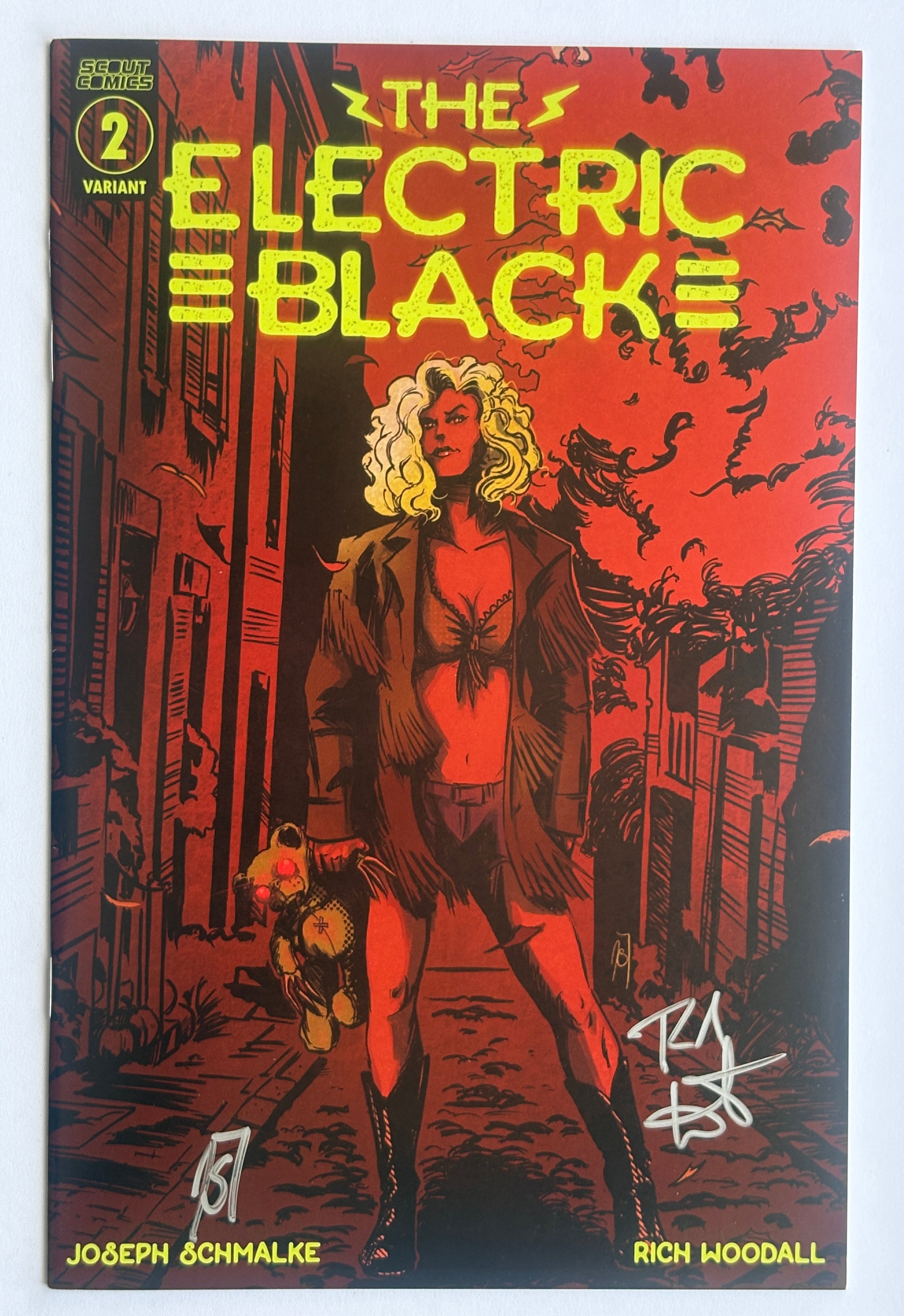The Electric Black #2 Variant Cover B signed by Joseph Schmalk & Rich Woodall