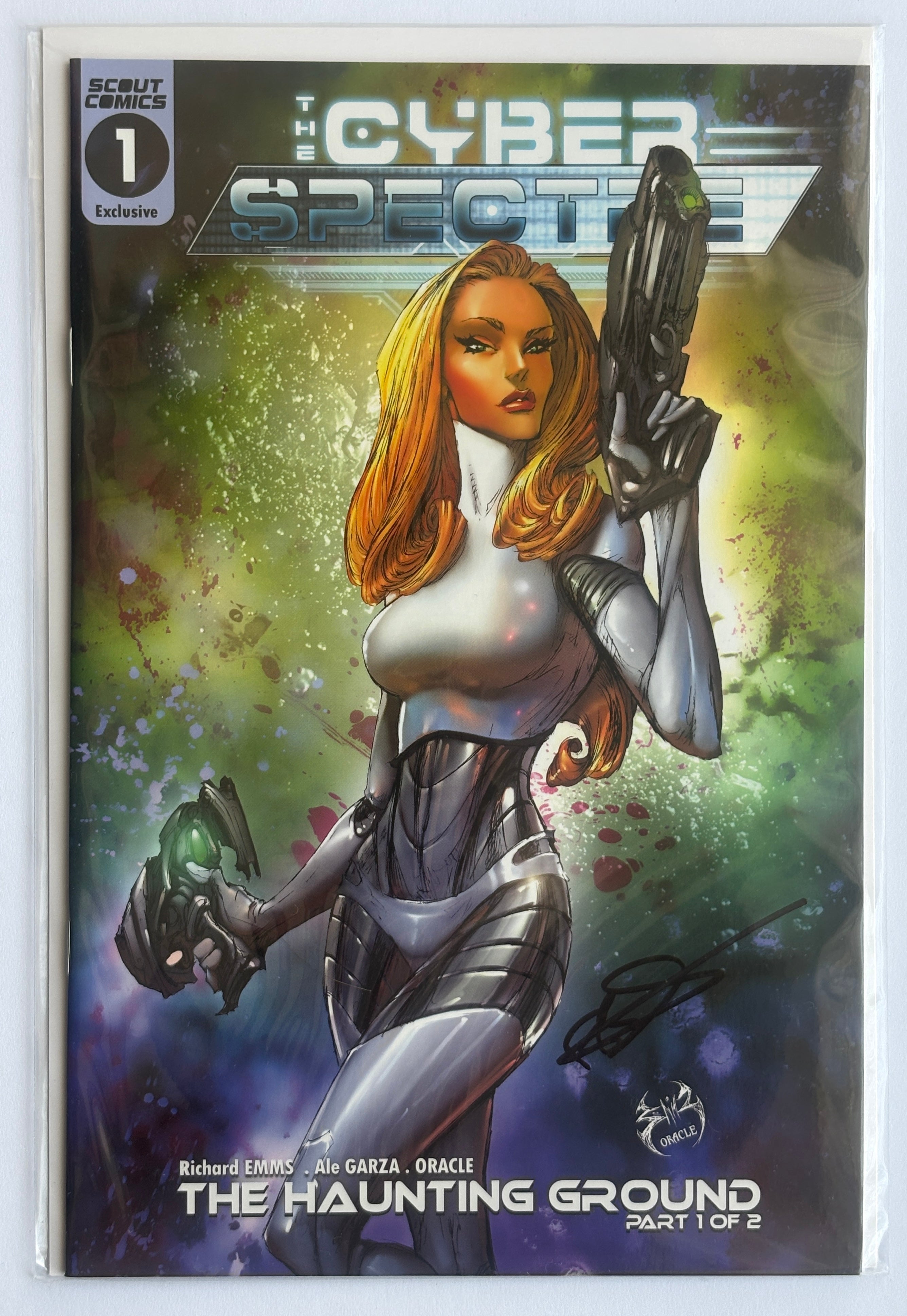 The Cyber Spectre #1 - Signed by Richard Emms Scout Comics February 2018 NM- 9.2