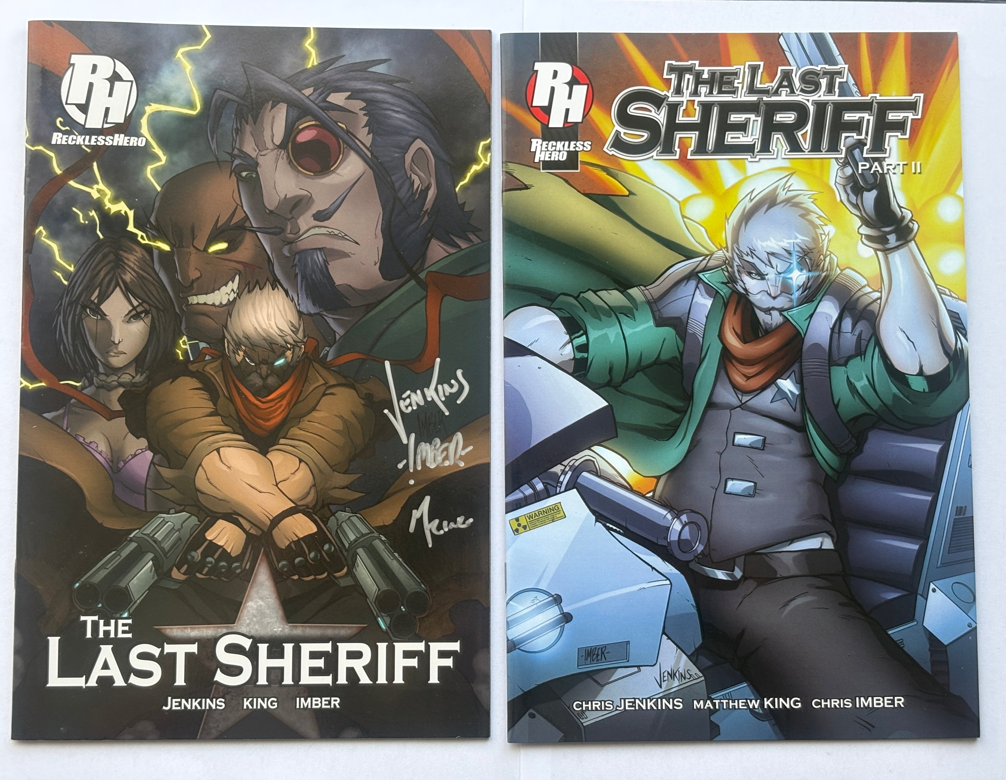 The Last Sheriff #1 & 2 - Issue #1 Triple Signed Reckless Hero 2014 VF+ 8.5