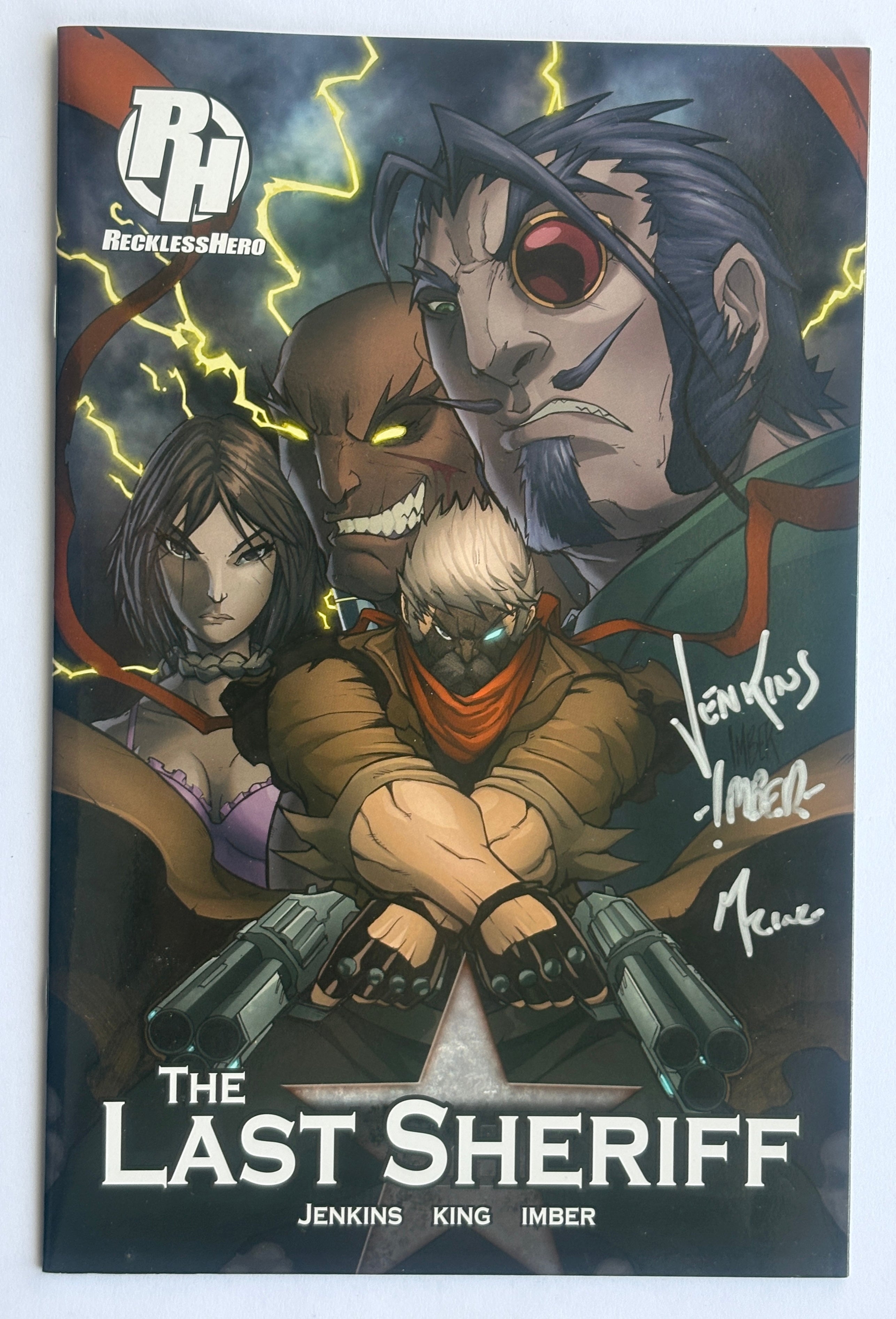 The Last Sheriff #1 & 2 - Issue #1 Triple Signed Reckless Hero 2014 VF+ 8.5